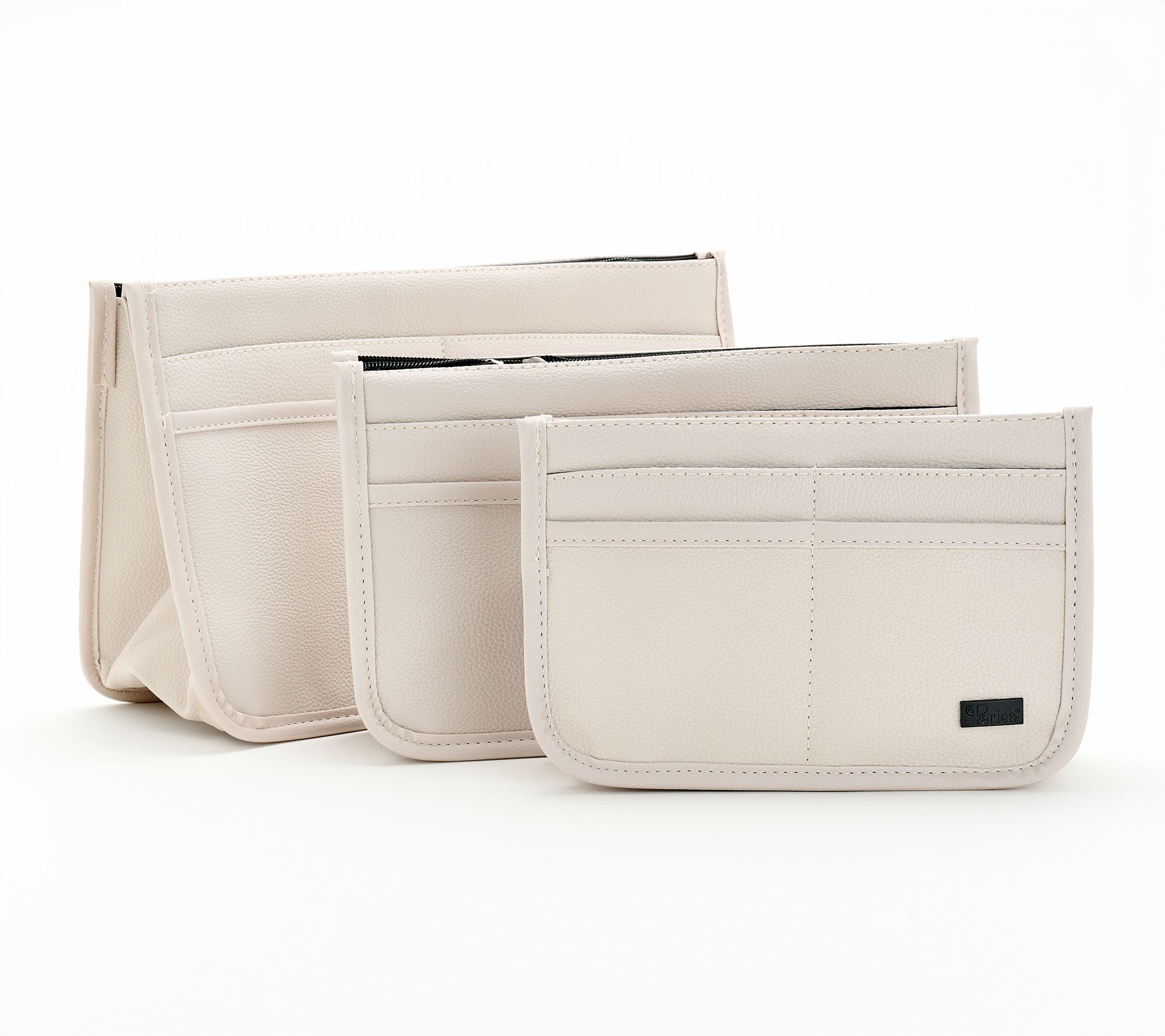 "As Is" Periea Set of 3 Faux Leather Purse Organizers
