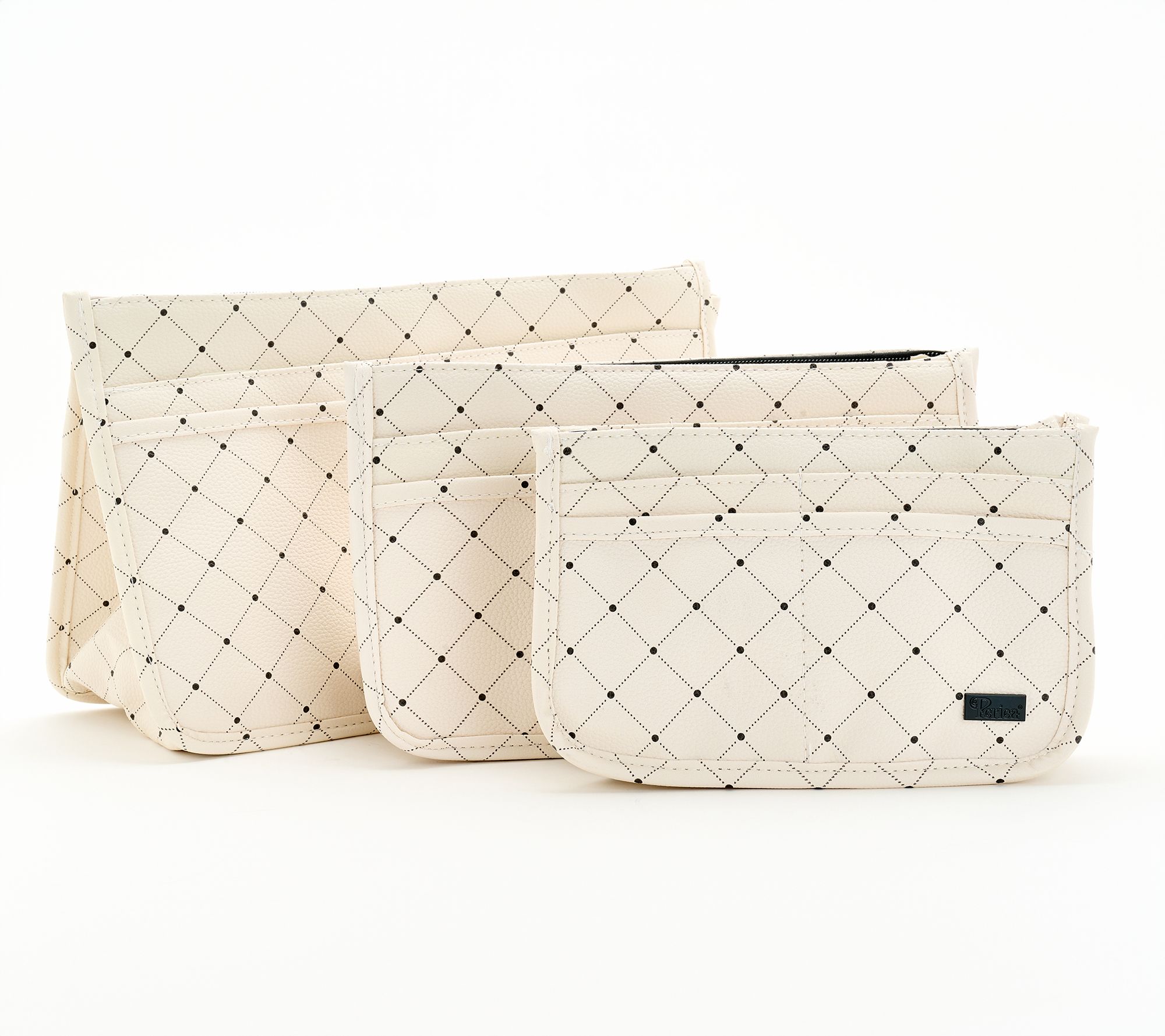 "As Is" Periea Set of 3 Faux Leather Purse Organizers
