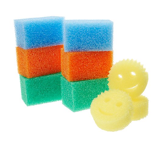 Scrub Daddy Set (6) Colored Jumbo Blocks With (3) Bonus Yellow Sponges 