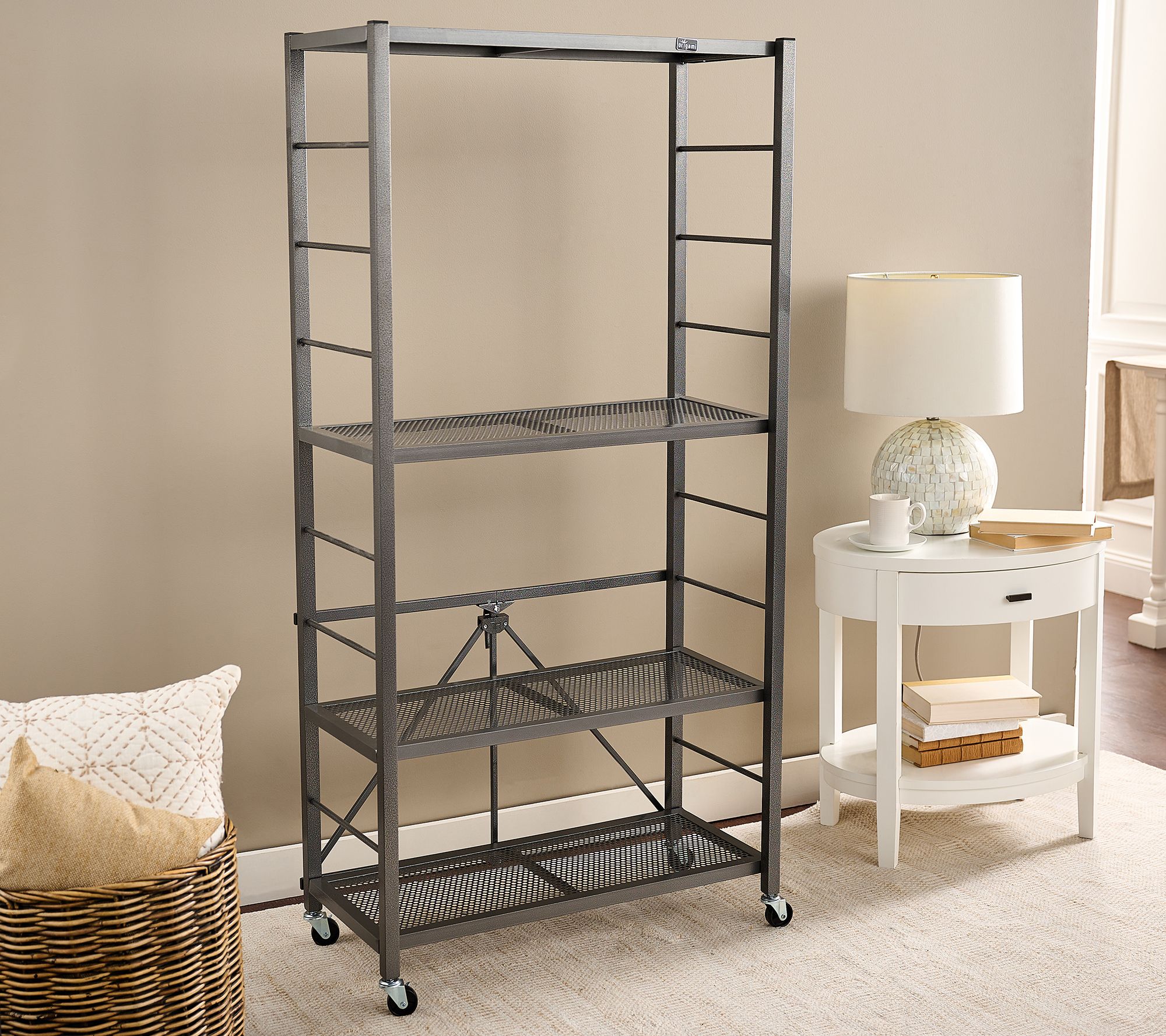 Pop-It 4-Tier Collapsible and Adjustable Storage Rack