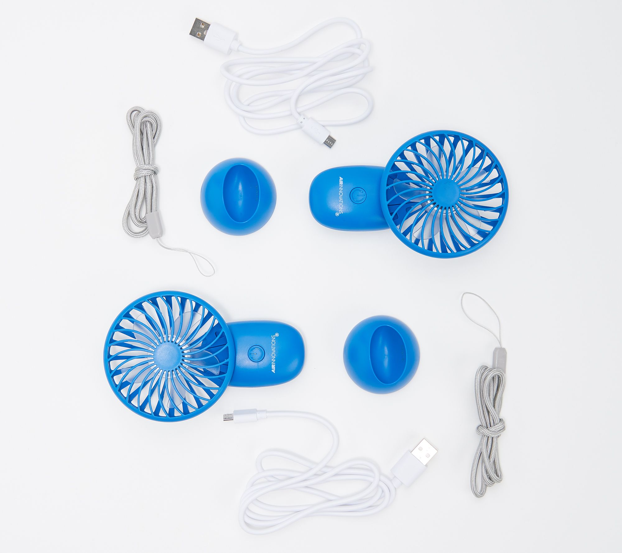 Air Innovations Set of 2 Rechargeable Mini Travel Fans