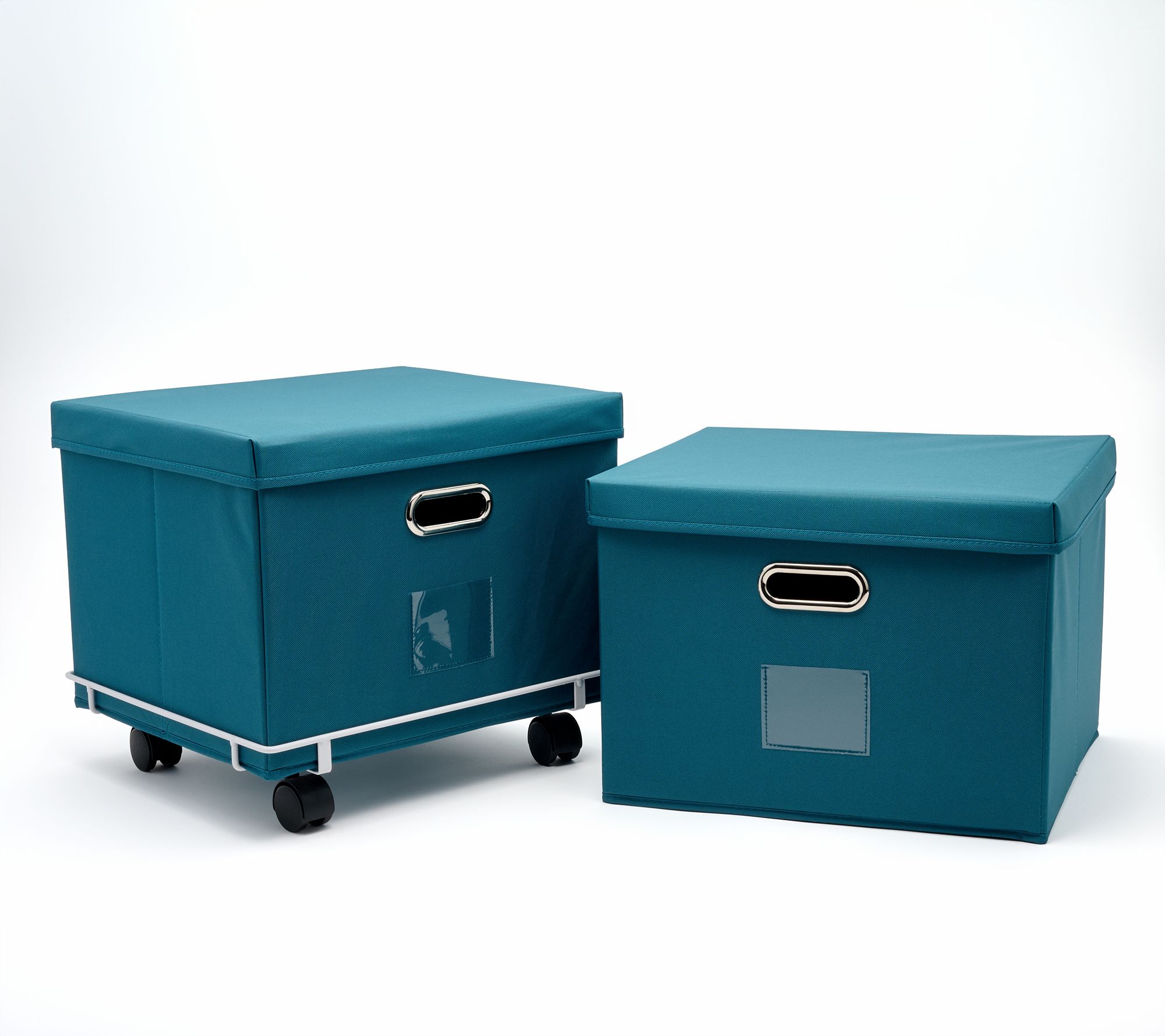Cella Set of 2 Collapsible Storage Bins with Rolling Base