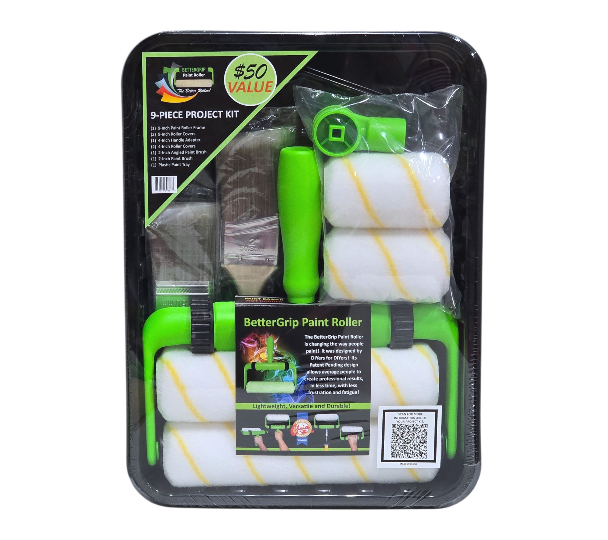 BetterGrip 9-Piece Paint Roller and Brush Kit
