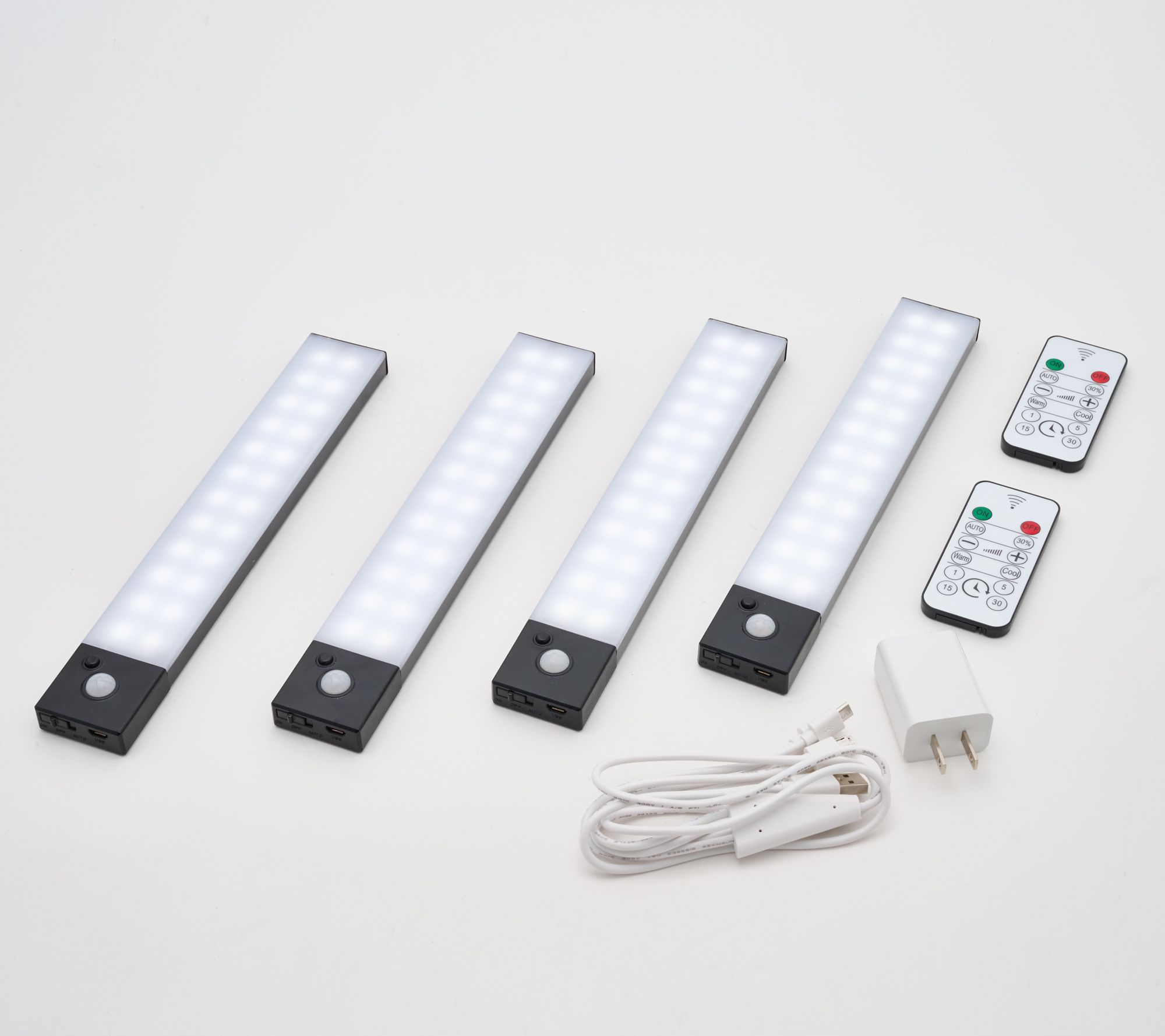 BrightLiving Set of 4 Rechargeable Motion Sensor 10 LED Lights