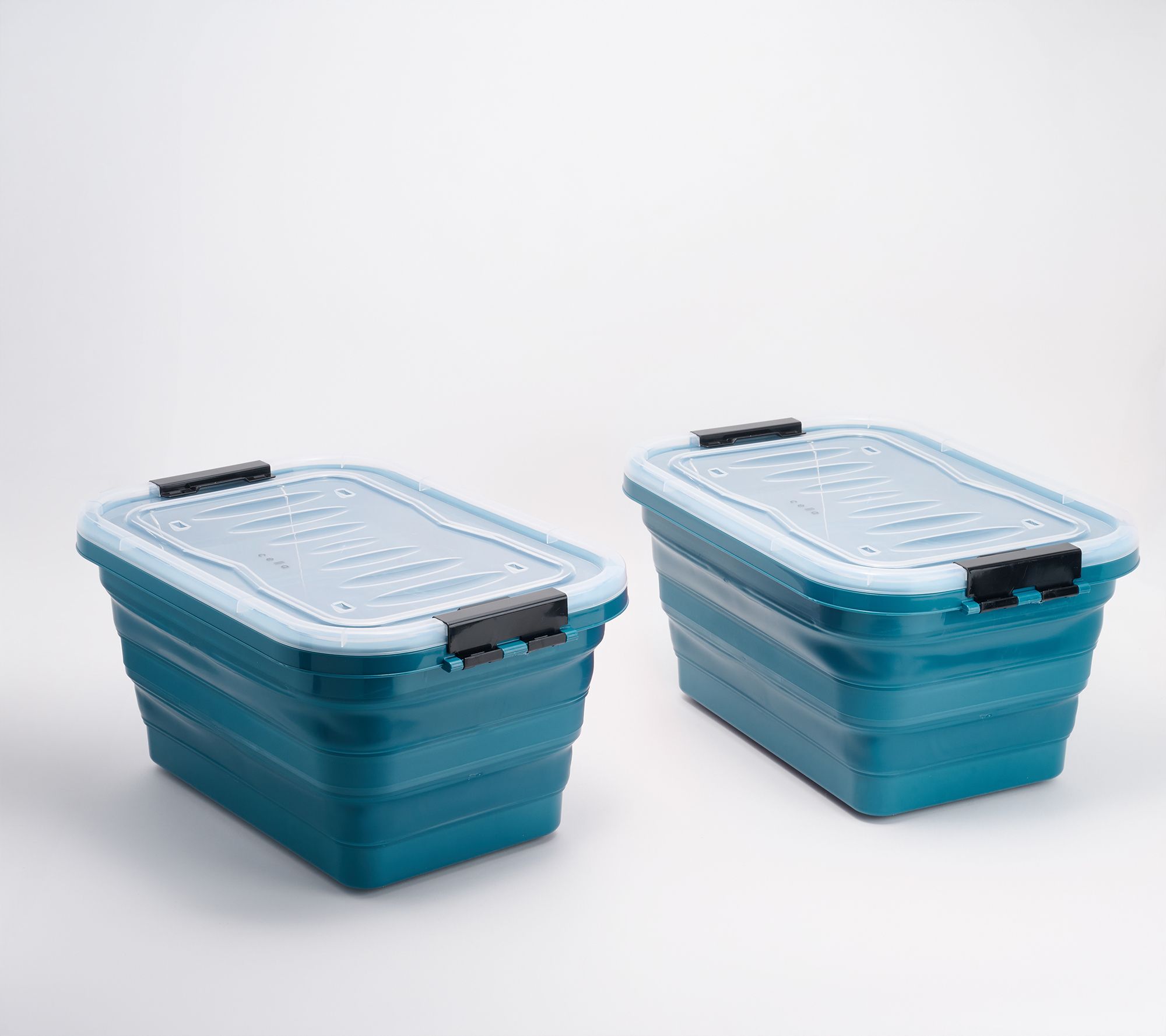 Cella Set of 2 XL Collapsible Storage Bins with Lids & Wheels