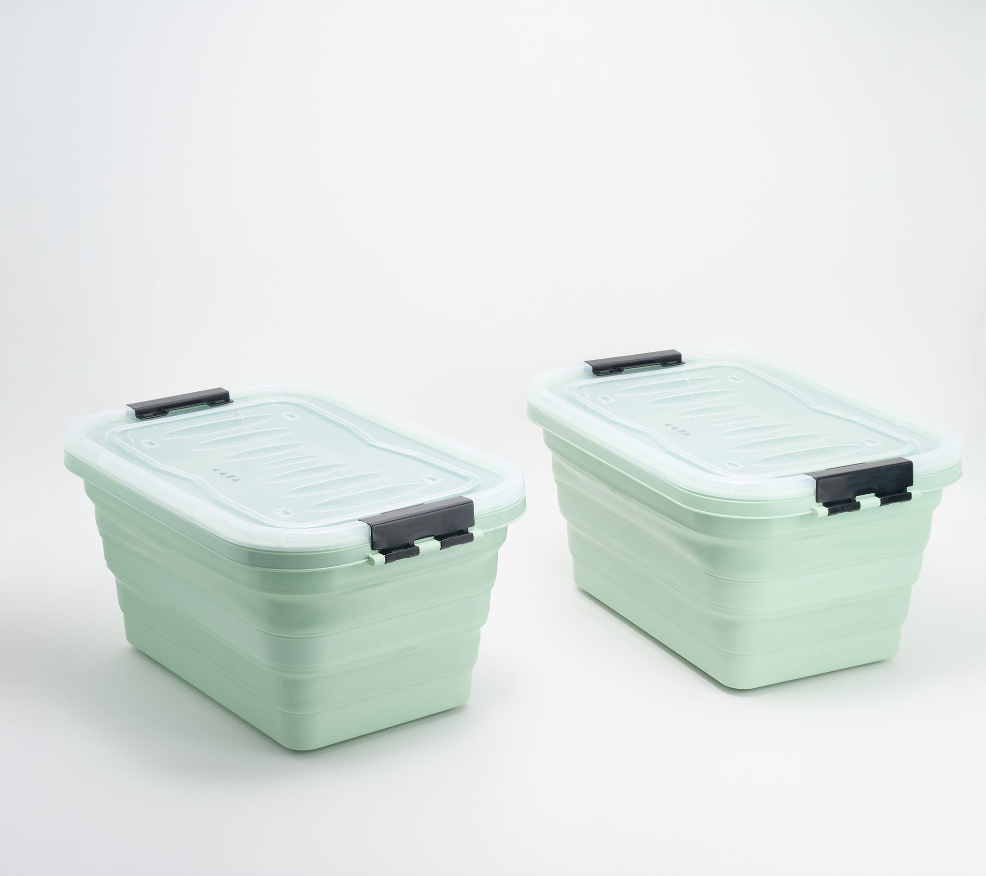 Cella Set of 2 XL Collapsible Storage Bins with Lids & Wheels