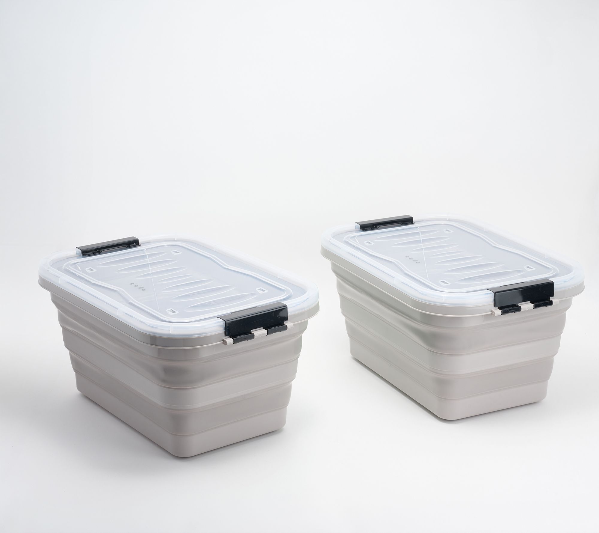Cella Set of 2 XL Collapsible Storage Bins with Lids & Wheels
