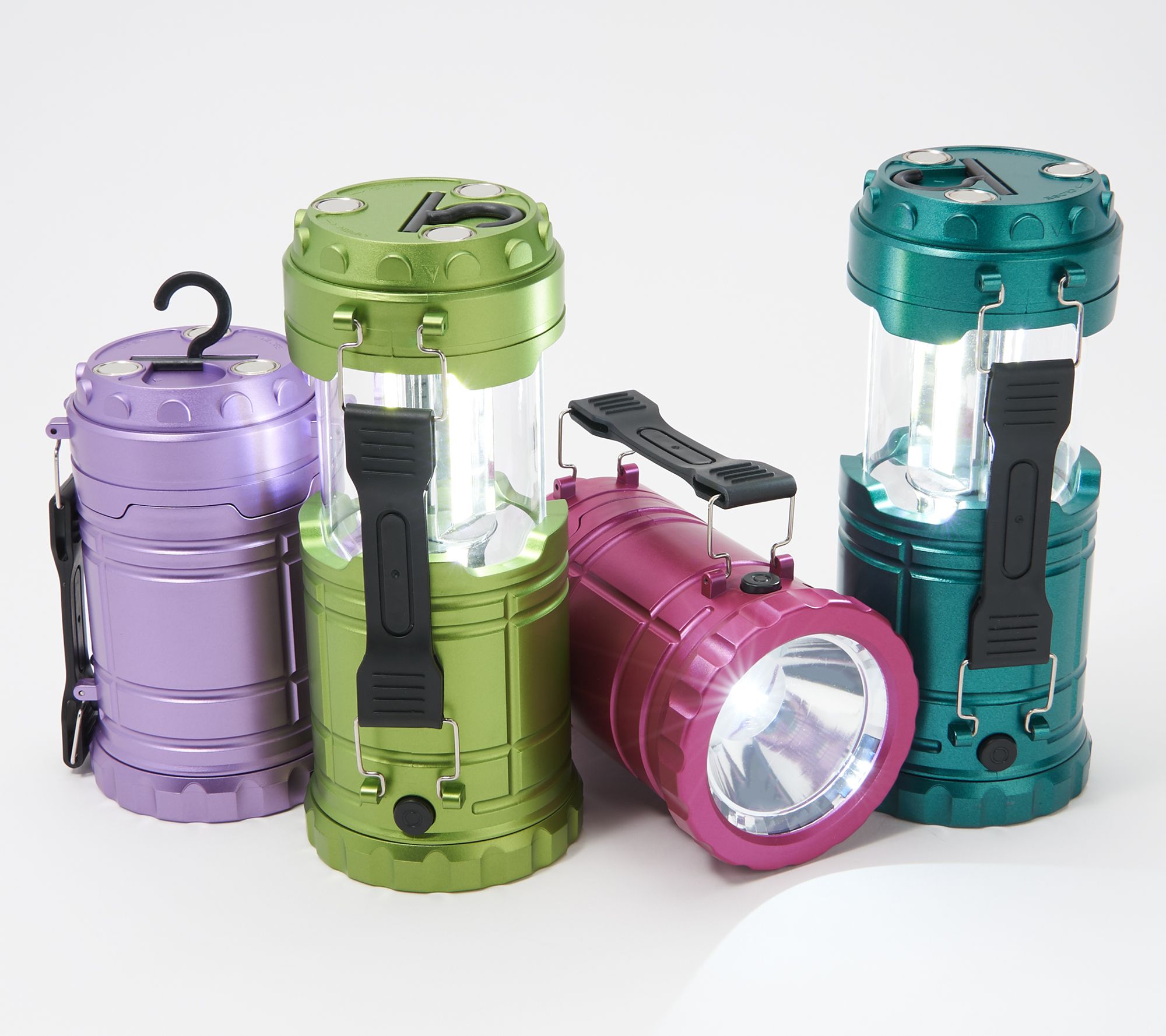 SecureBrite Set of 4 Pop-Up Lanterns w/ Flashlight & Emergency Flash