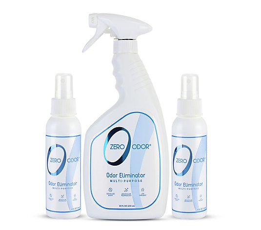 Zero Odor Multi-Purpose Odor Eliminator 22-oz Spray & 2 Travel Sizes