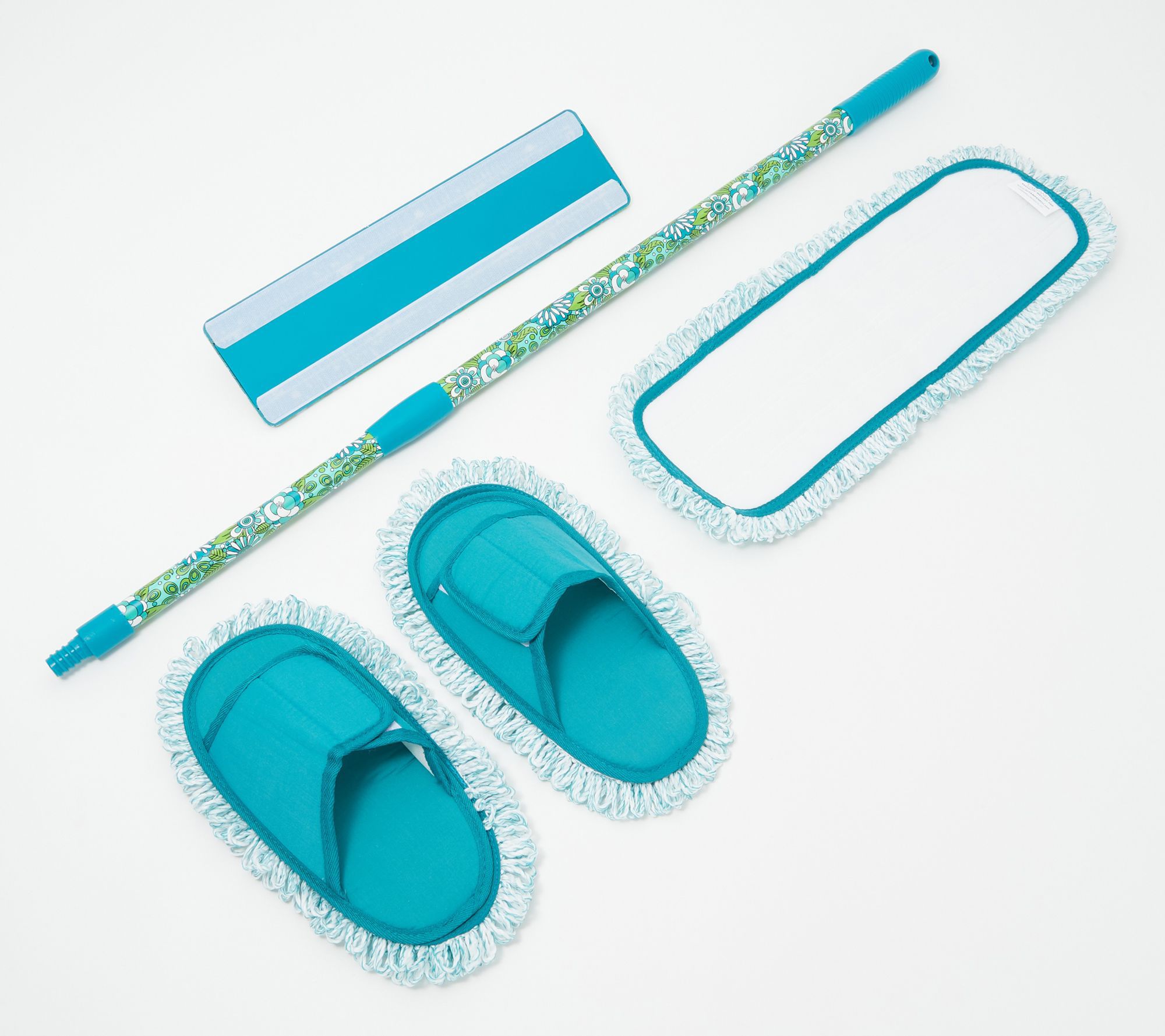 EasyGlide Microfiber Mop (2) Wet/Dry Floor Slippers by Campanelli - QVC.com
