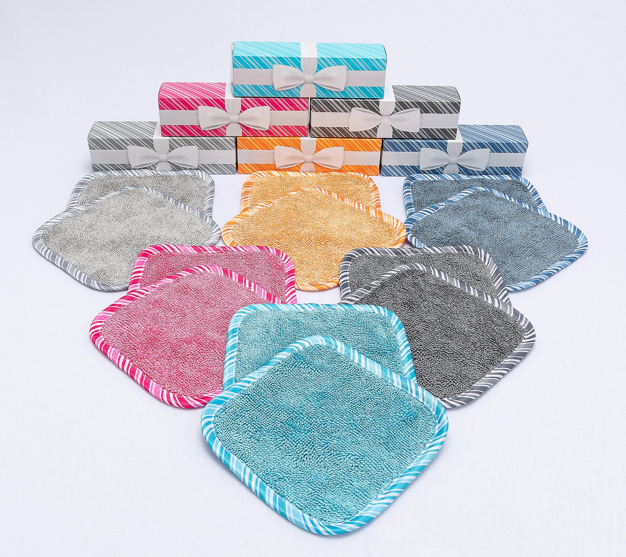 Campanelli 12-Piece 6"x6" Loopy Towels in (6) Gift Boxes