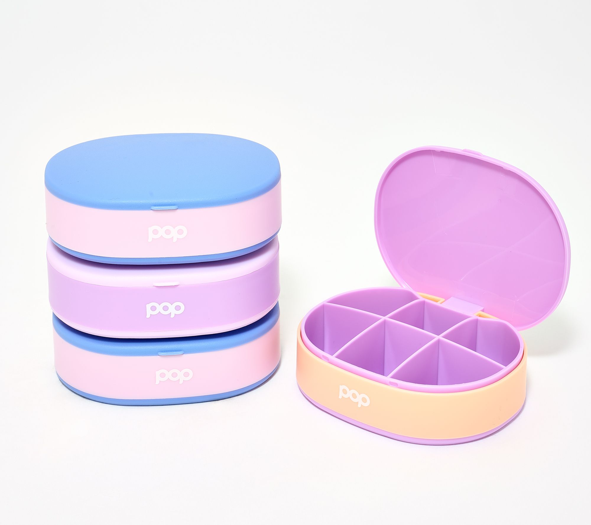  Pop Sonic Set of 4 Pill Organizers with Dividers