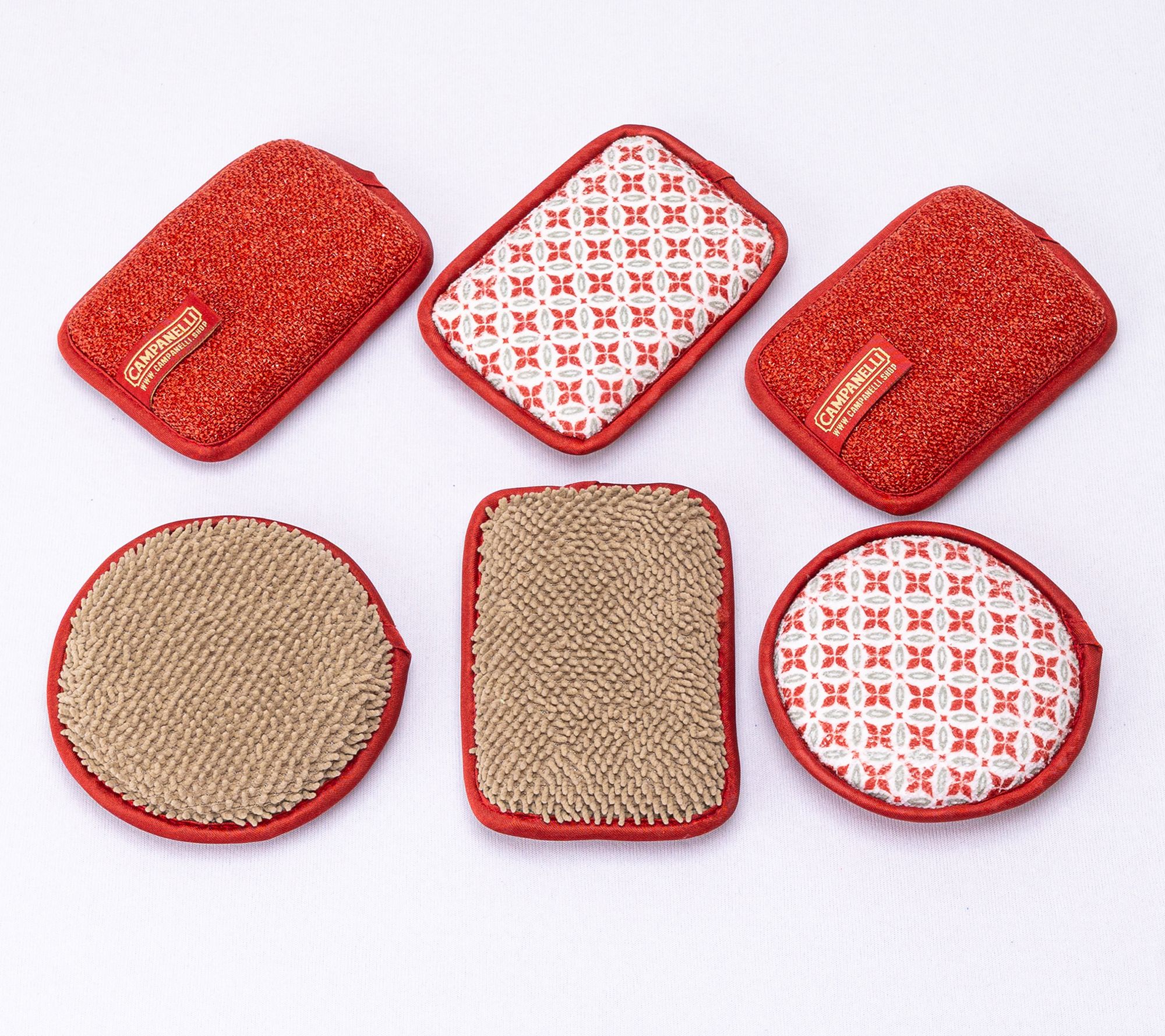 Campanelli Microfiber & Diamondfiber Washable_6pc Sponge Set