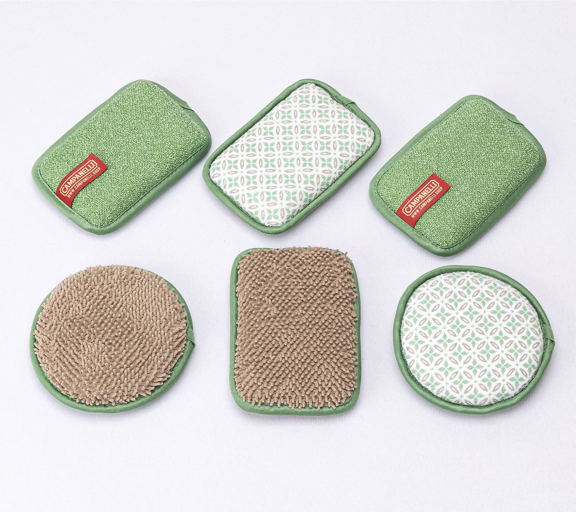 Campanelli Microfiber & Diamondfiber Washable_6pc Sponge Set