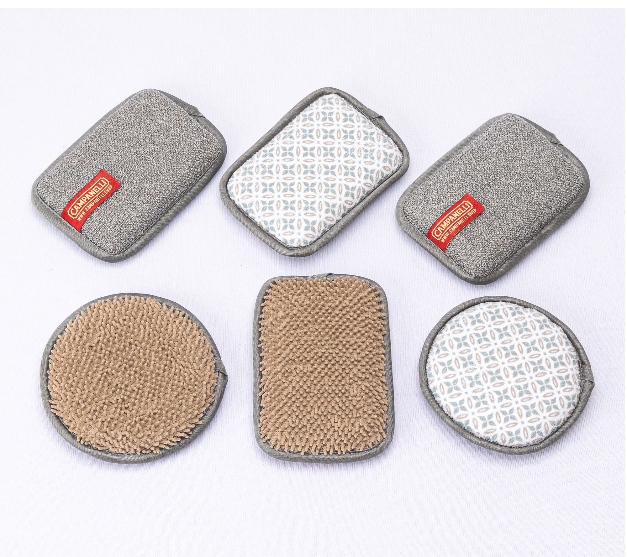 CAMPANELLI Microfiber & Diamondfiber Washable 6pc Sponge Set