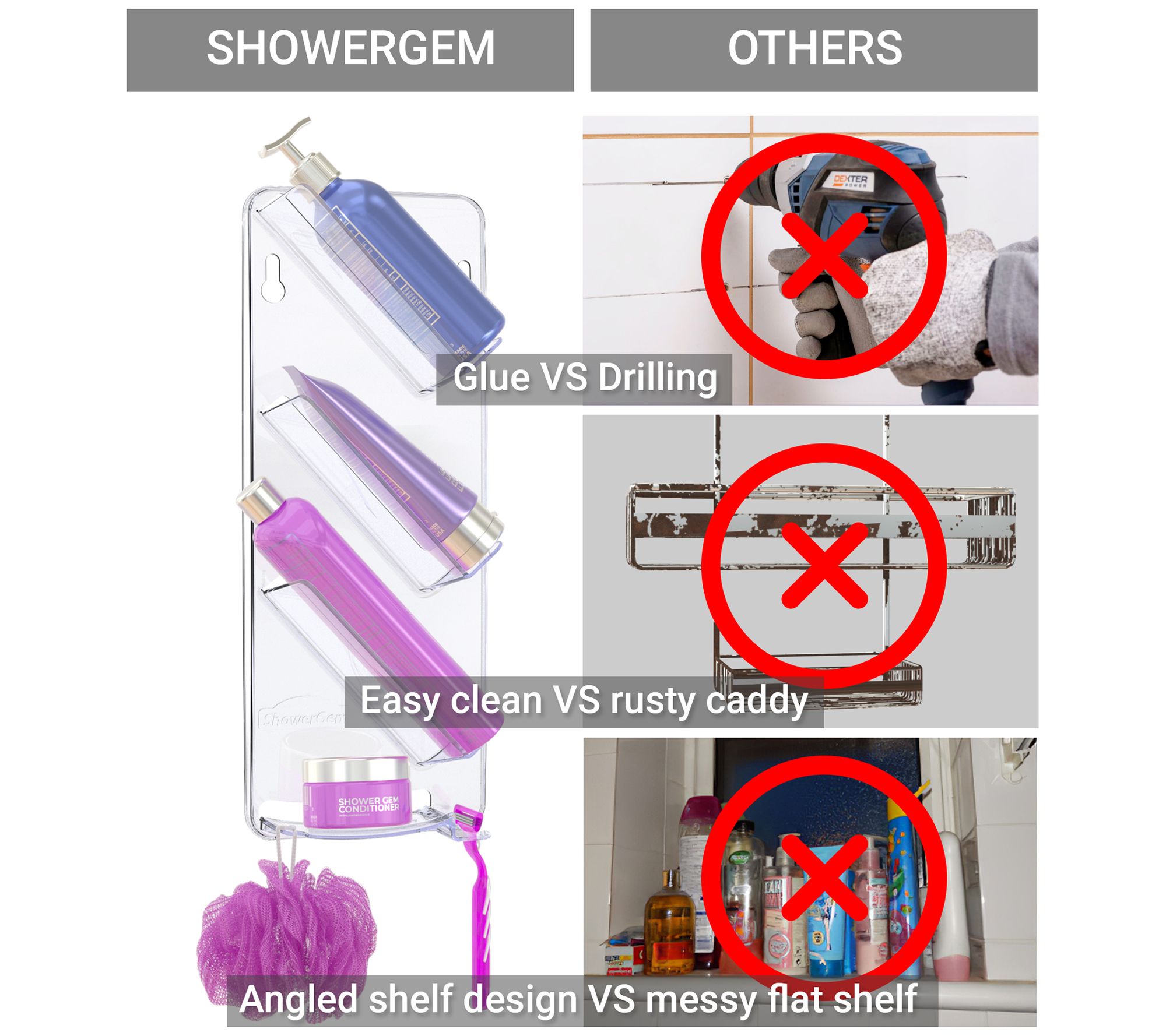 ShowerGem Set of 4 Shower Caddy – ShowerGem USA