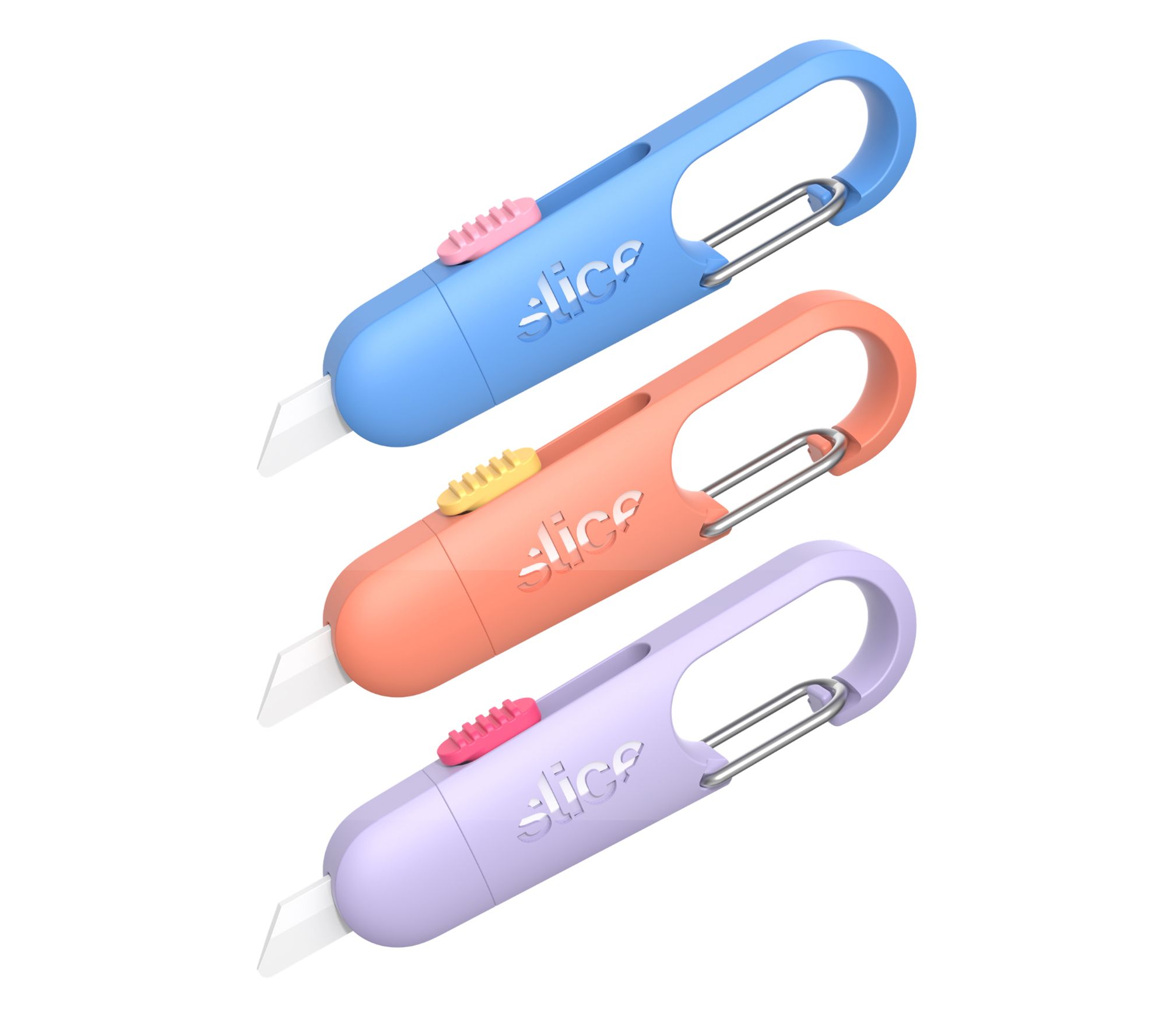 Slice Set of 3 Mini Ceramic Cutters with Easy Clips