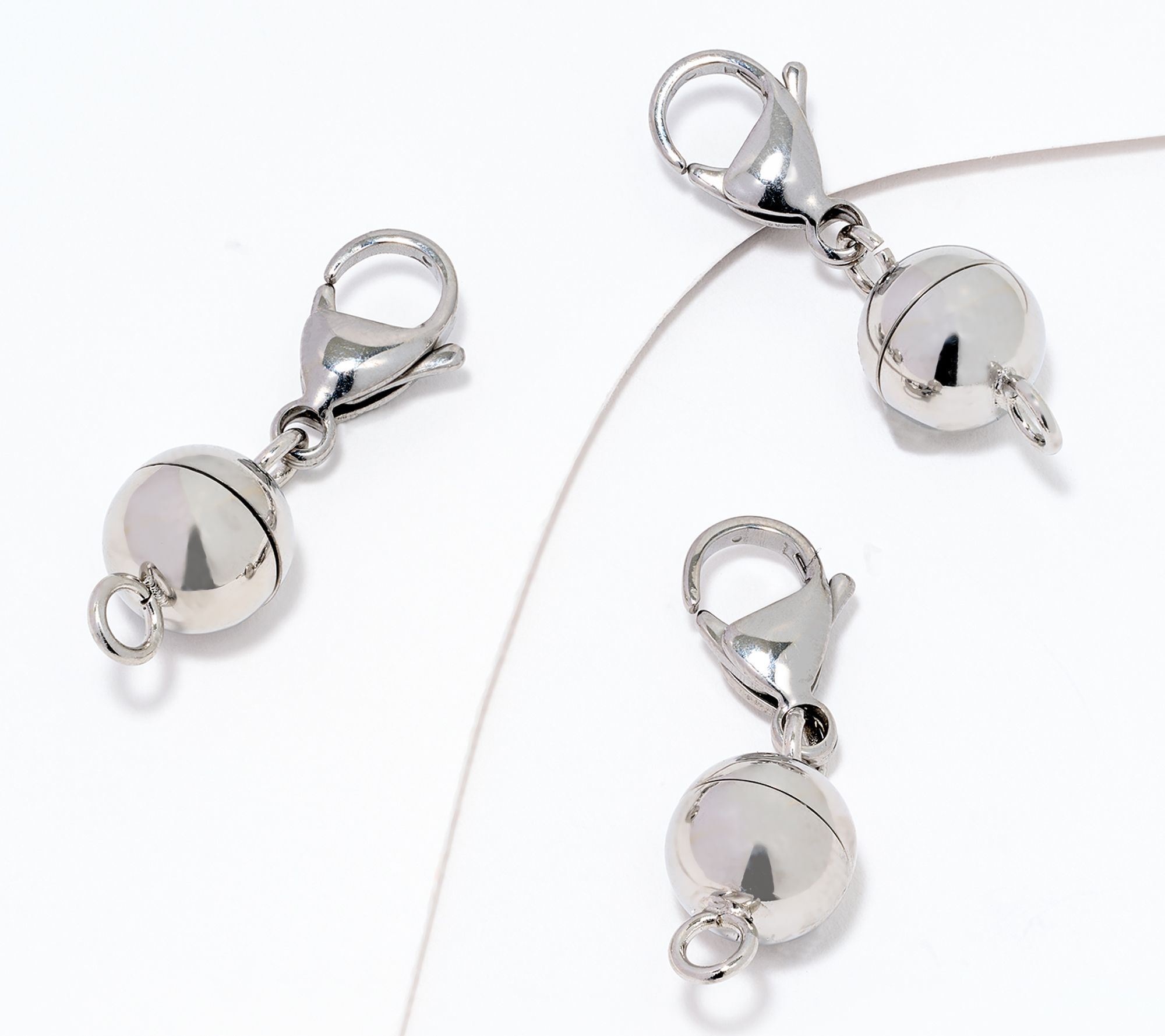 As Is Steel by Design Set of 3 Magnetic Bead Jewelry Clasps