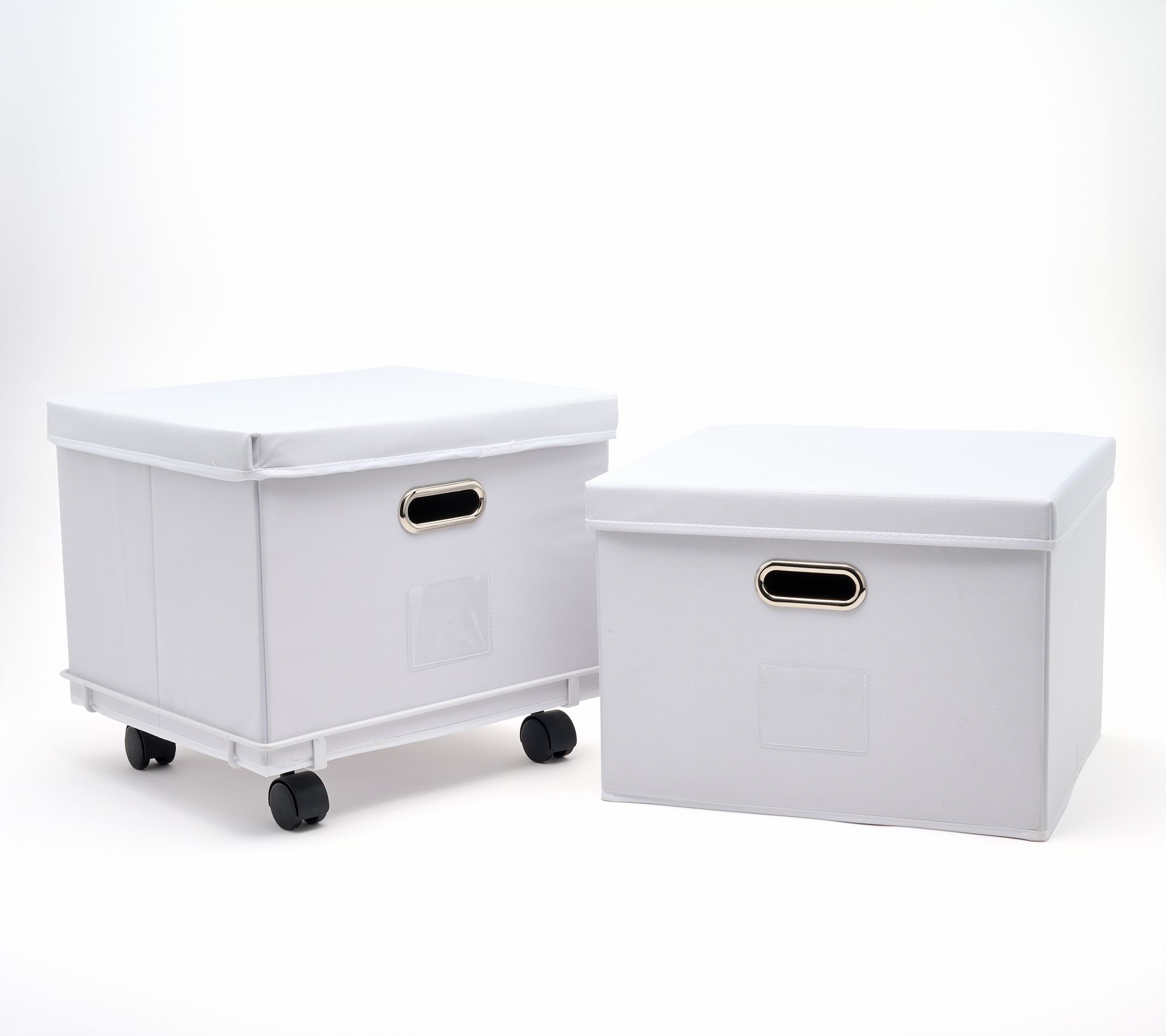 "As Is" Cella Set of 2 Collapsible Storage Bins w/ Rolling Base
