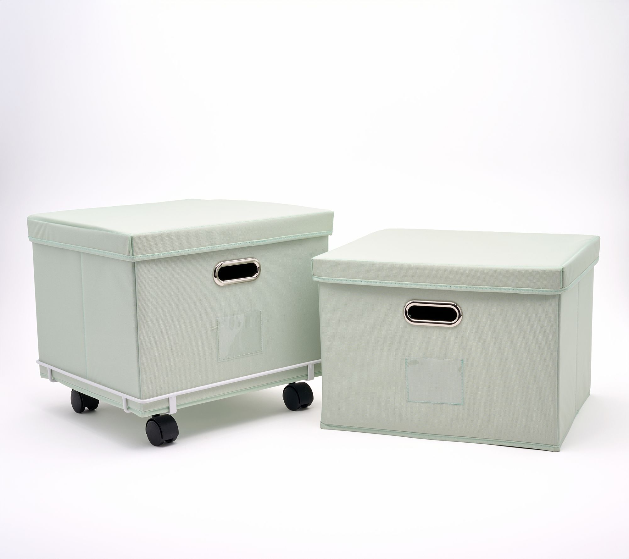 "As Is" Cella Set of 2 Collapsible Storage Bins w/ Rolling Base