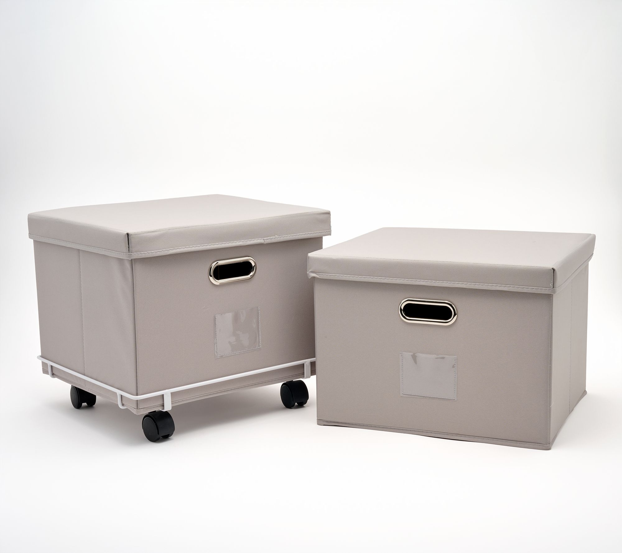 "As Is" Cella Set of 2 Collapsible Storage Bins w/ Rolling Base