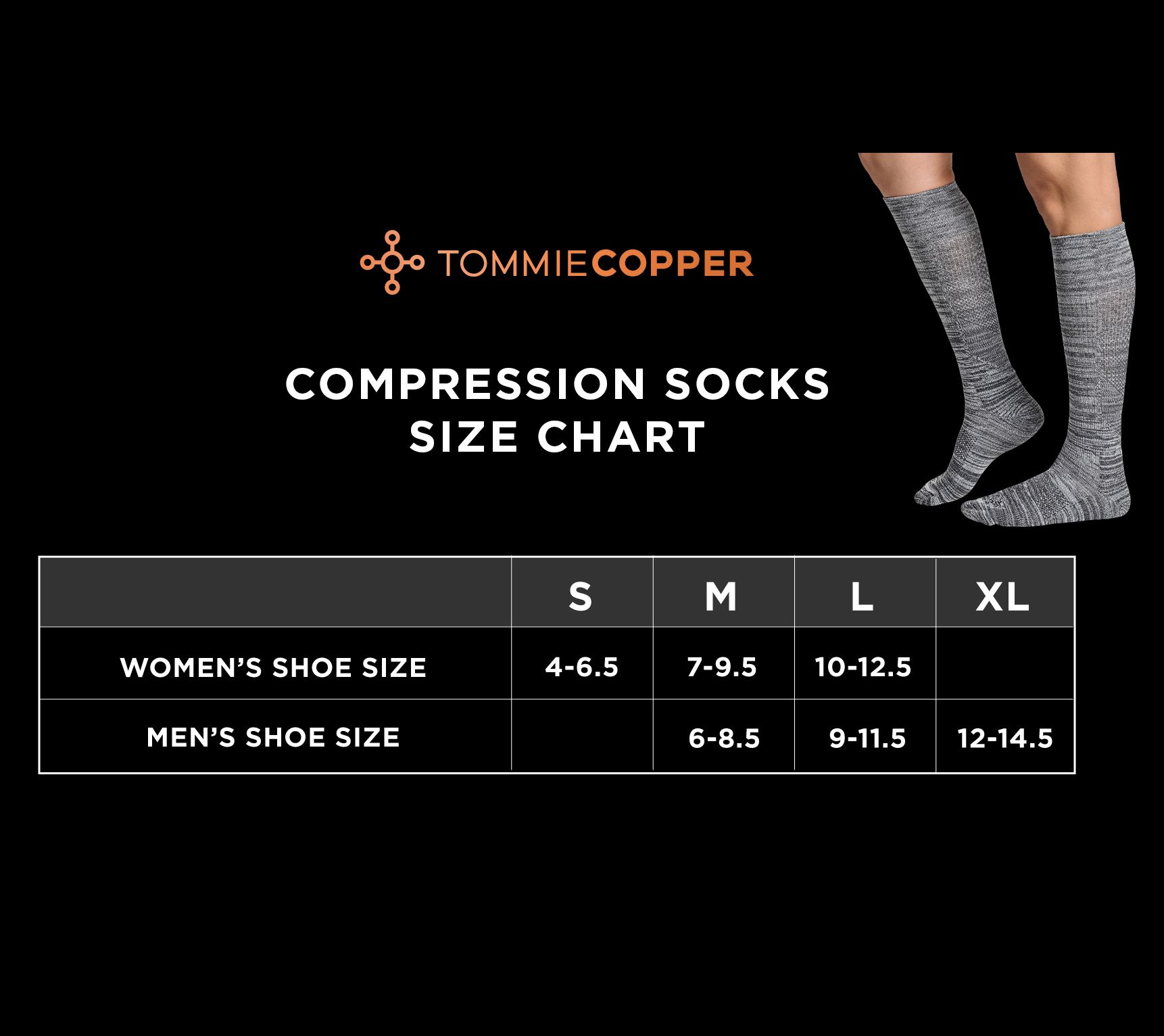 Tommie Copper S/4 Compression Wide Overthe Calf Socks w/ UltraGuard