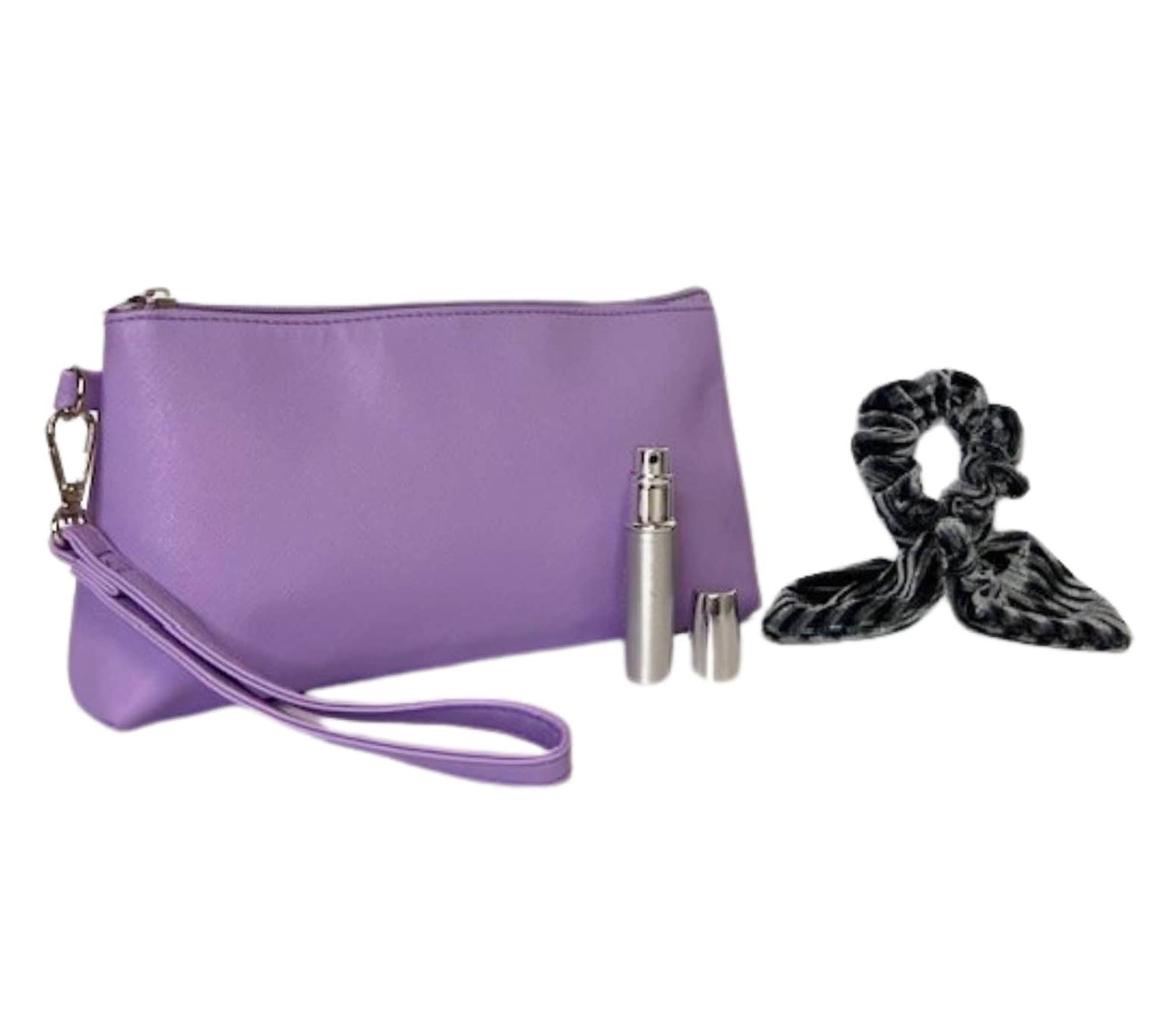 Youzey Violet Travel Cosmetic Bag, Scrunchie &Travalo Trio