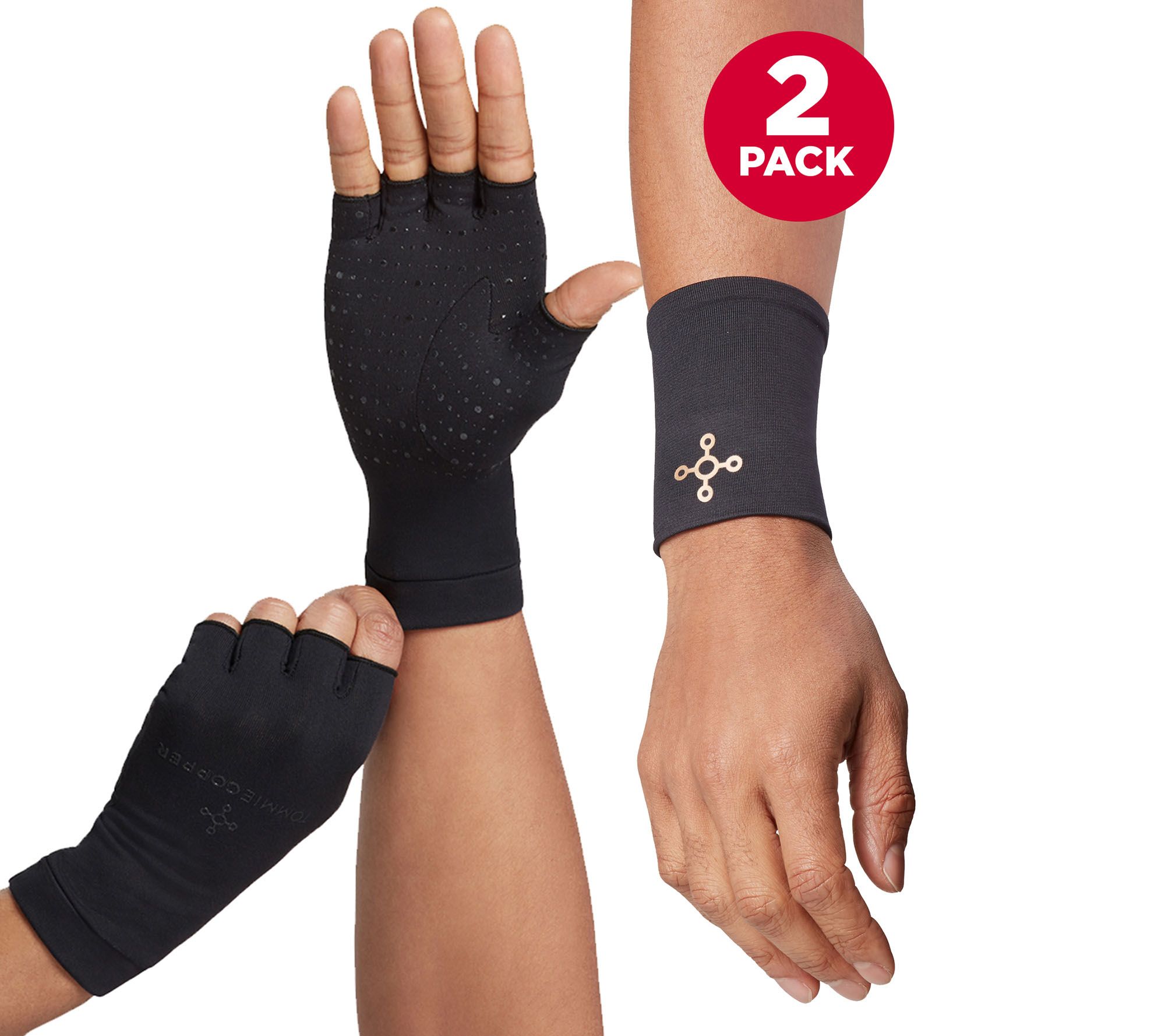  Tommie Copper Wrist Sleeves, Black, Small : Health