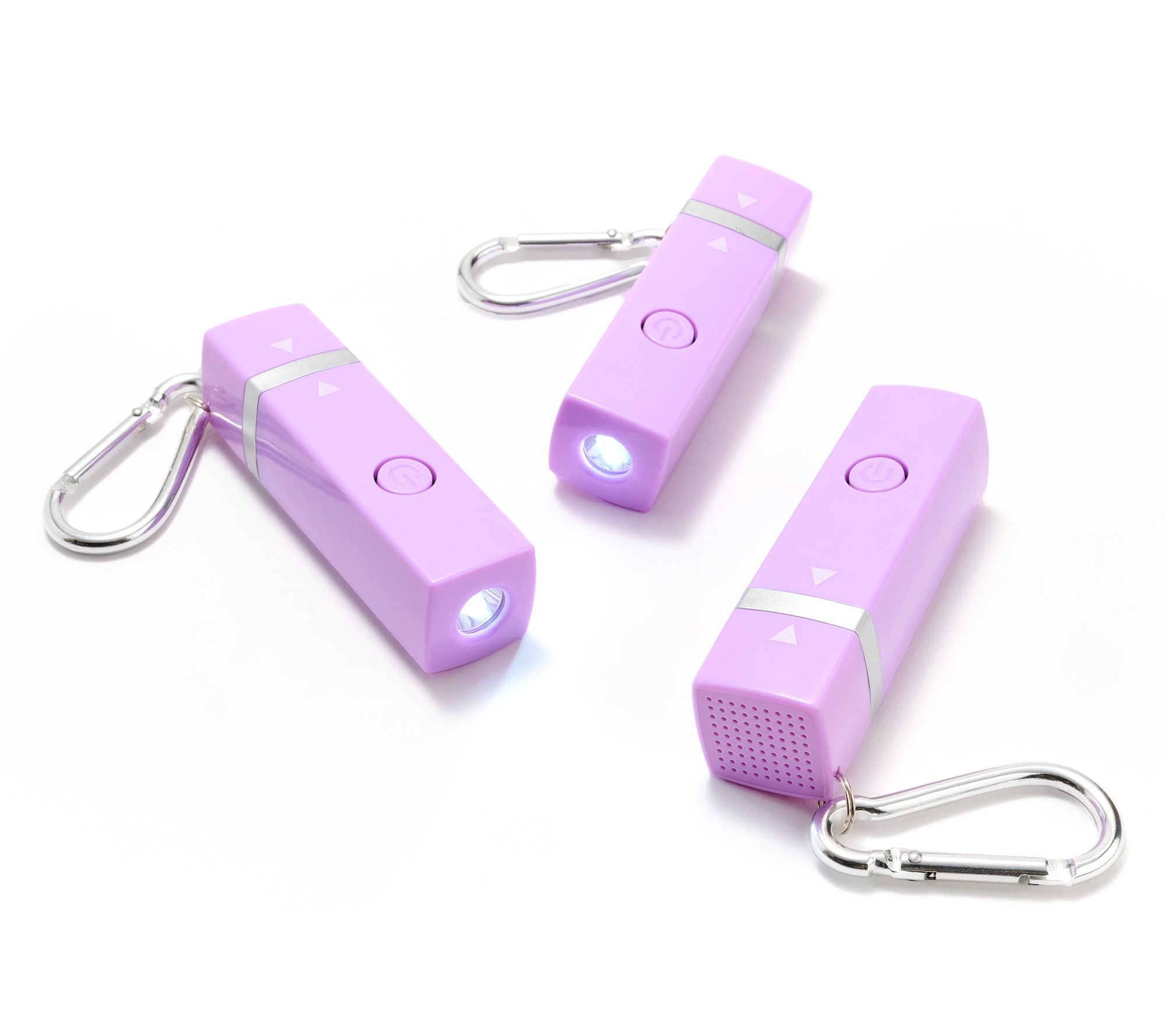 SecureBrite Set of 3 Lipstick Safety Alarms with Flashlight