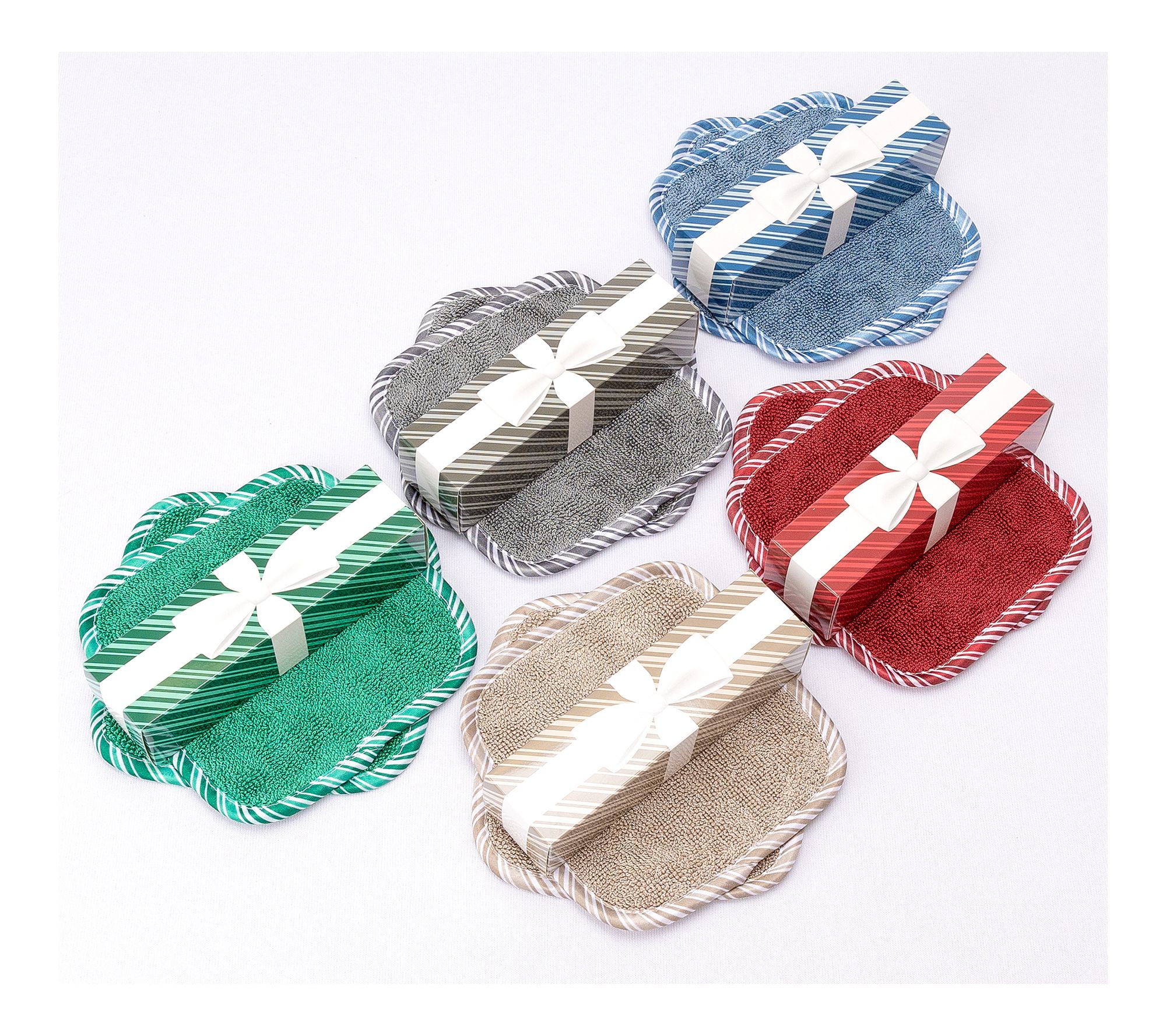  CAMPANELLI 10-Piece 6"x6" Loopy Towels in (5) Gift Boxes