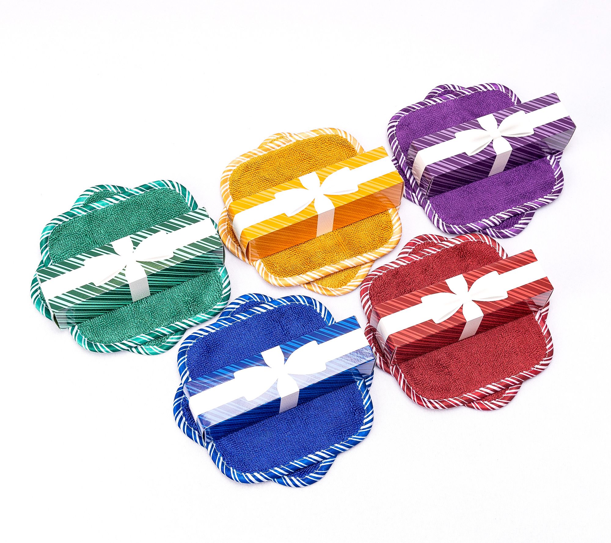 CAMPANELLI 10-Piece 6"x6" Loopy Towels in (5) Gift Boxes