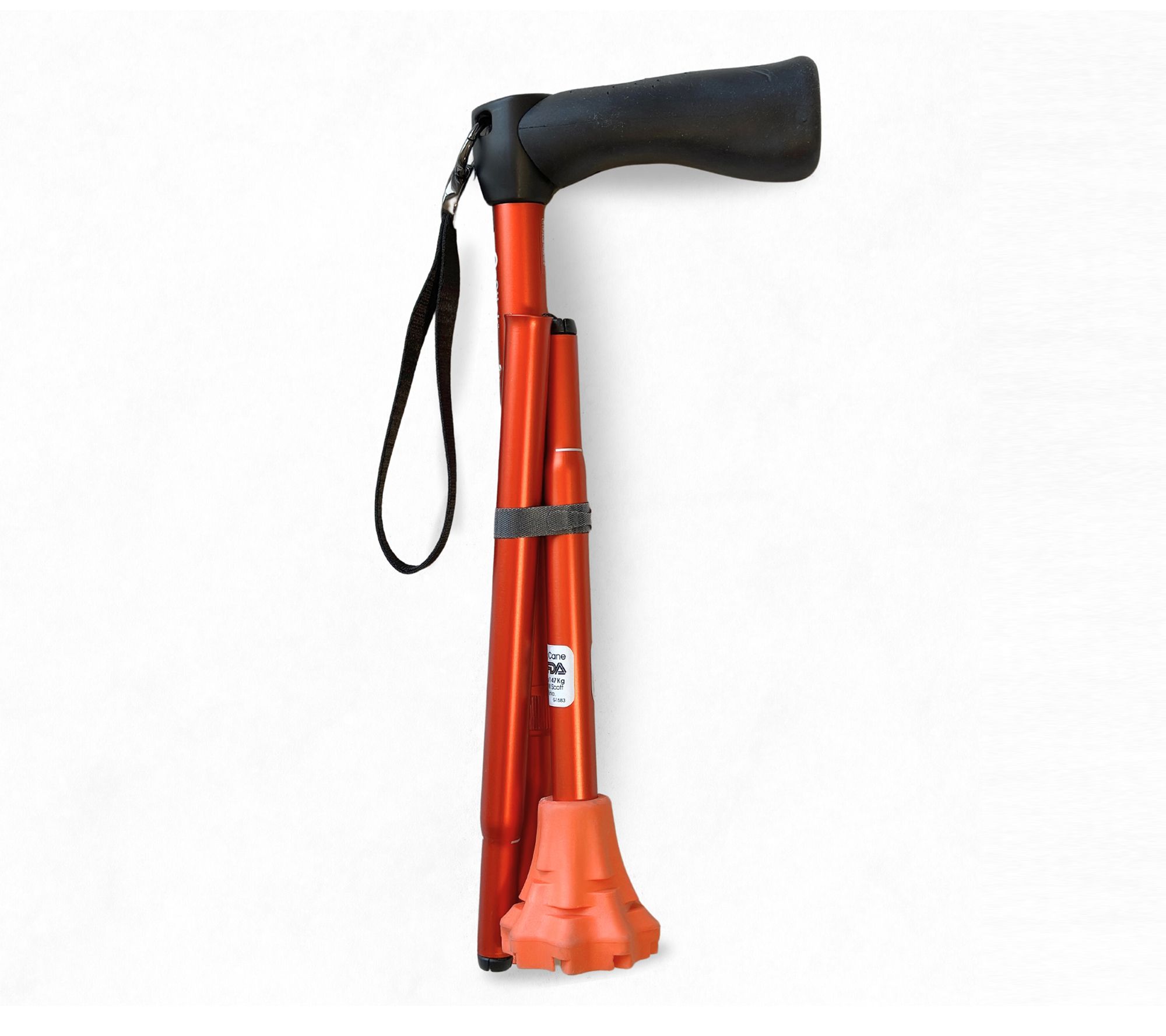 Dynamo GoStick Folding Cane with Cyclone Tip and Wrist Strap