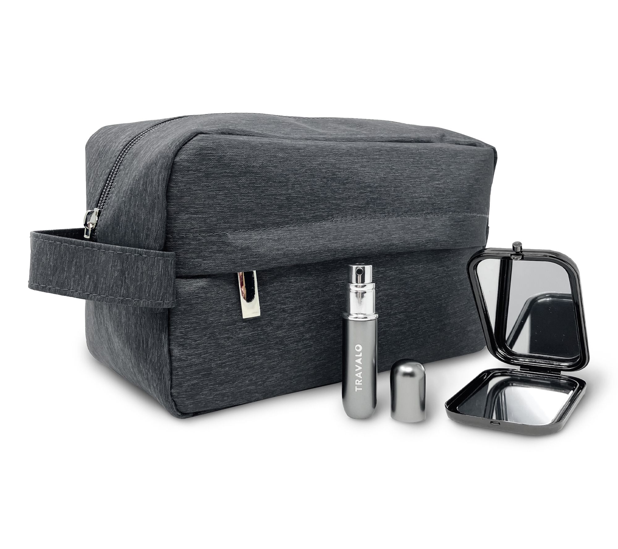 Youzey Men's Travel Dopp Bag, Compact Mirror &Travalo Trio