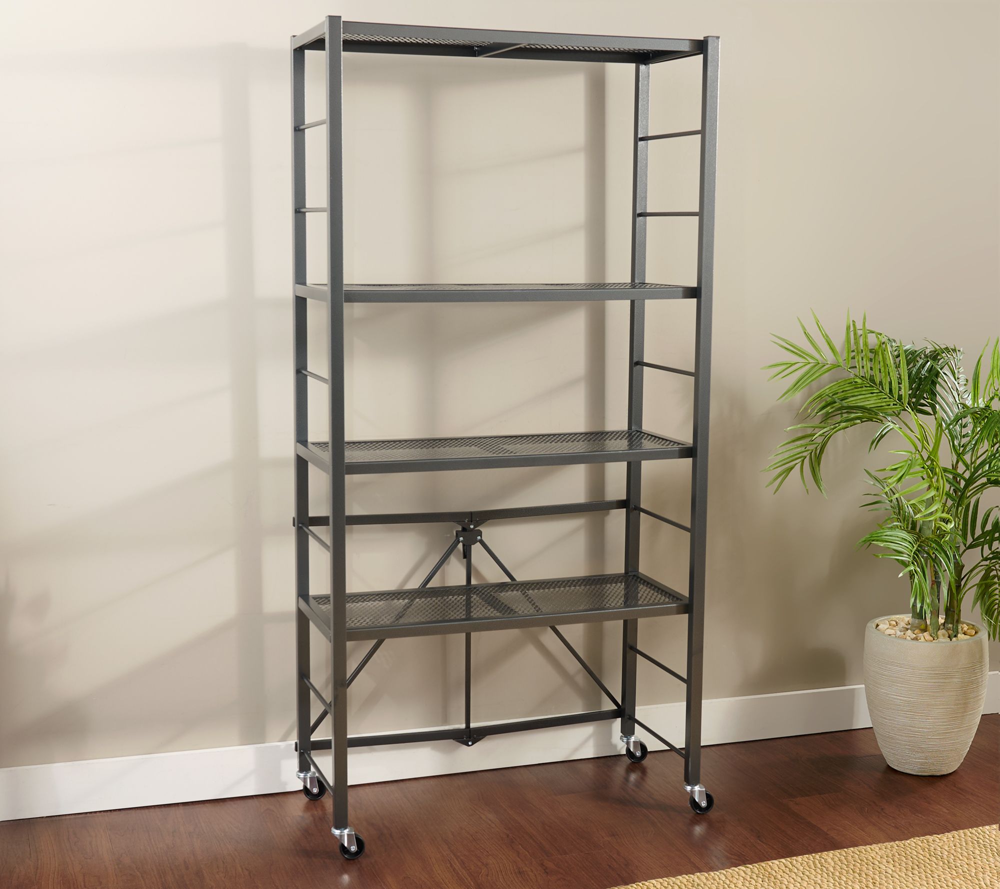 "As Is" Pop-It 4 Tier Collapsible and Adjustable Storage Rack