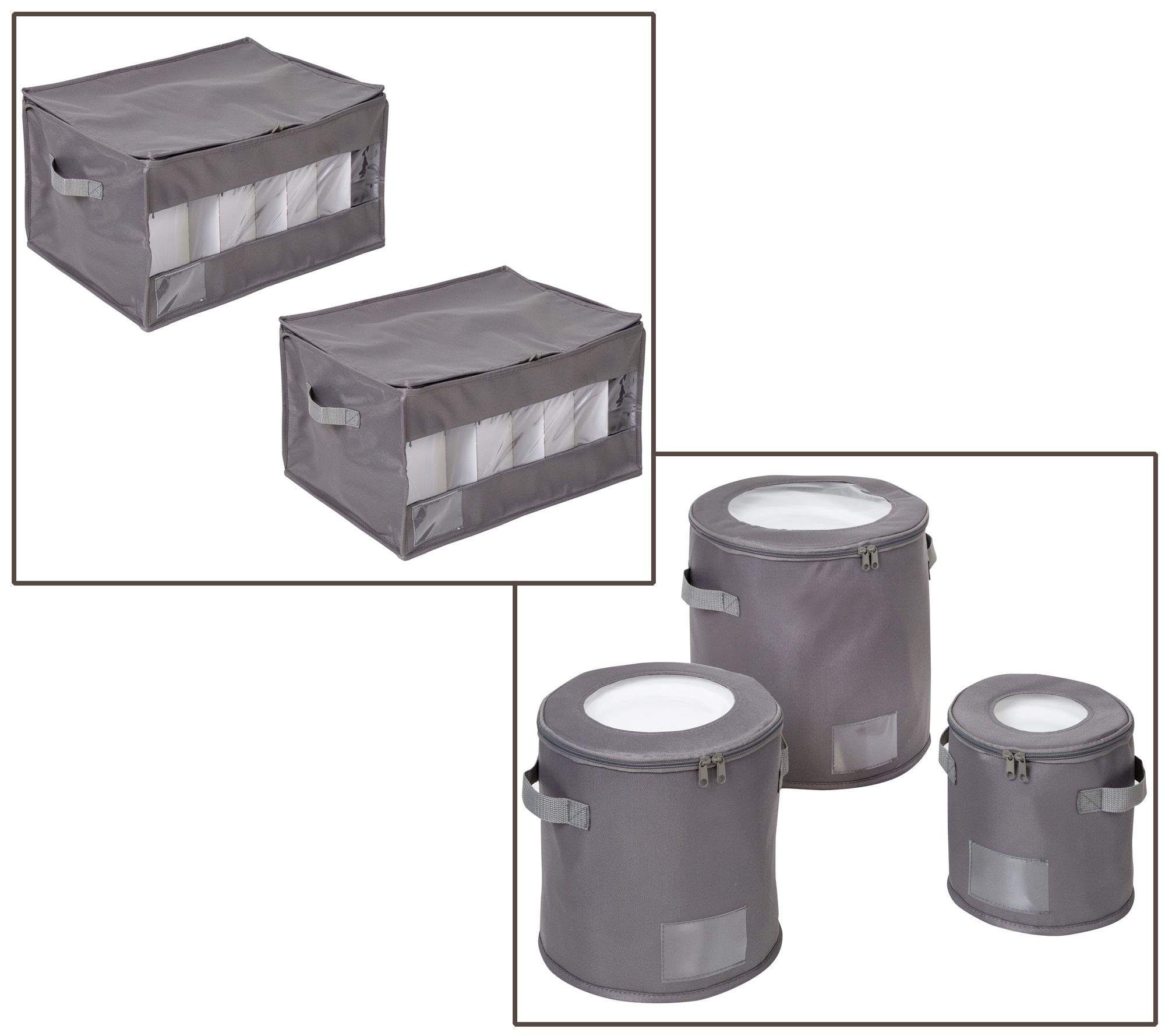 HoneyCanDo Dinnerware or Stemware Storage Boxes