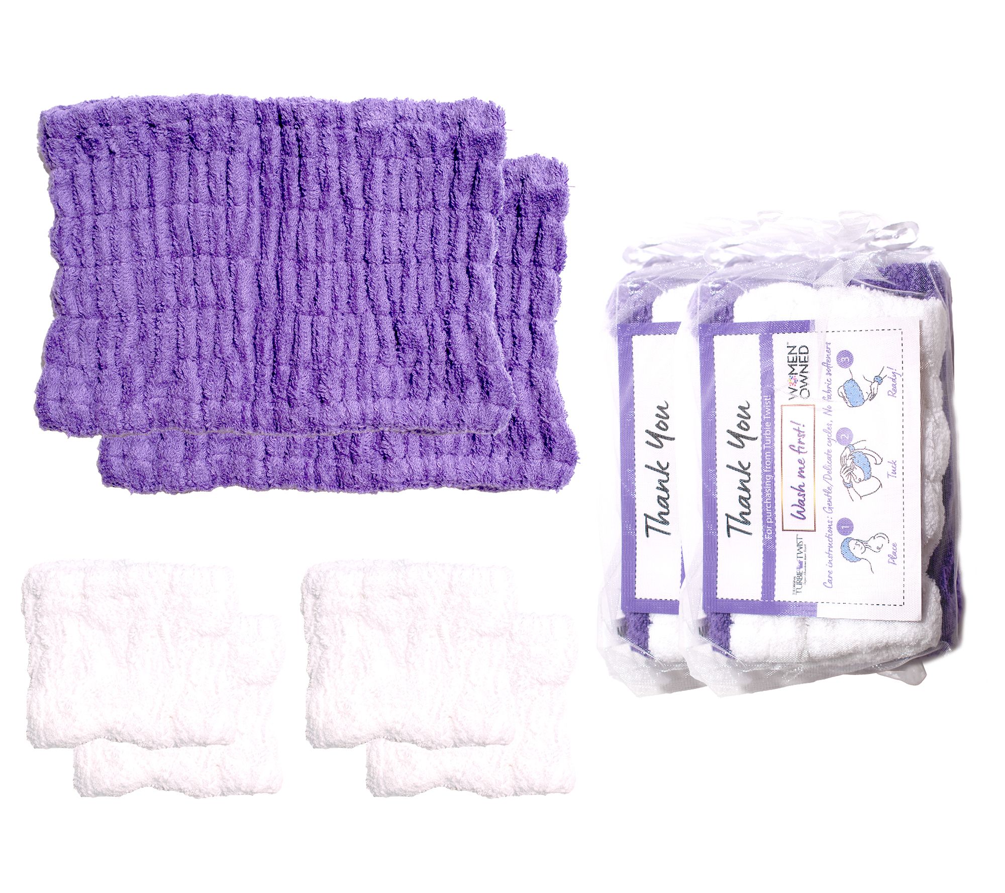 Turbie Twist Get Ready w/ Me 100% Cotton 6 Piece Bands Set