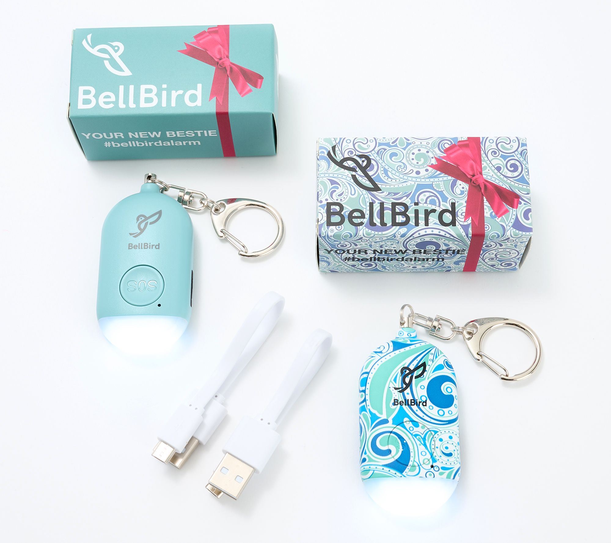 Bellbird Set of 2 Rechargeable Safety Alarms w/ Gift Boxes