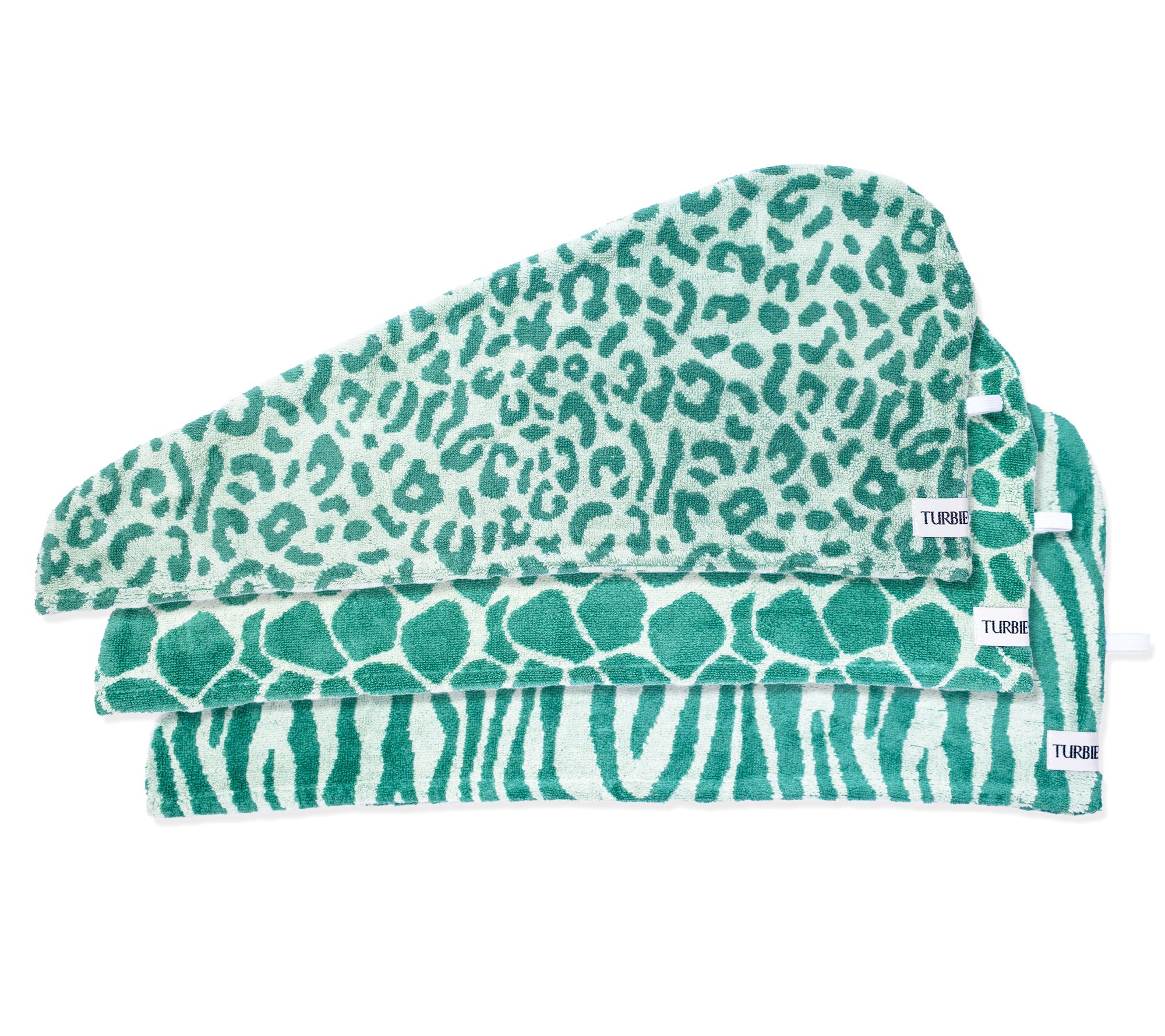 Turbie Twist Set of 3 100% Cotton Safari Print Hair Towels