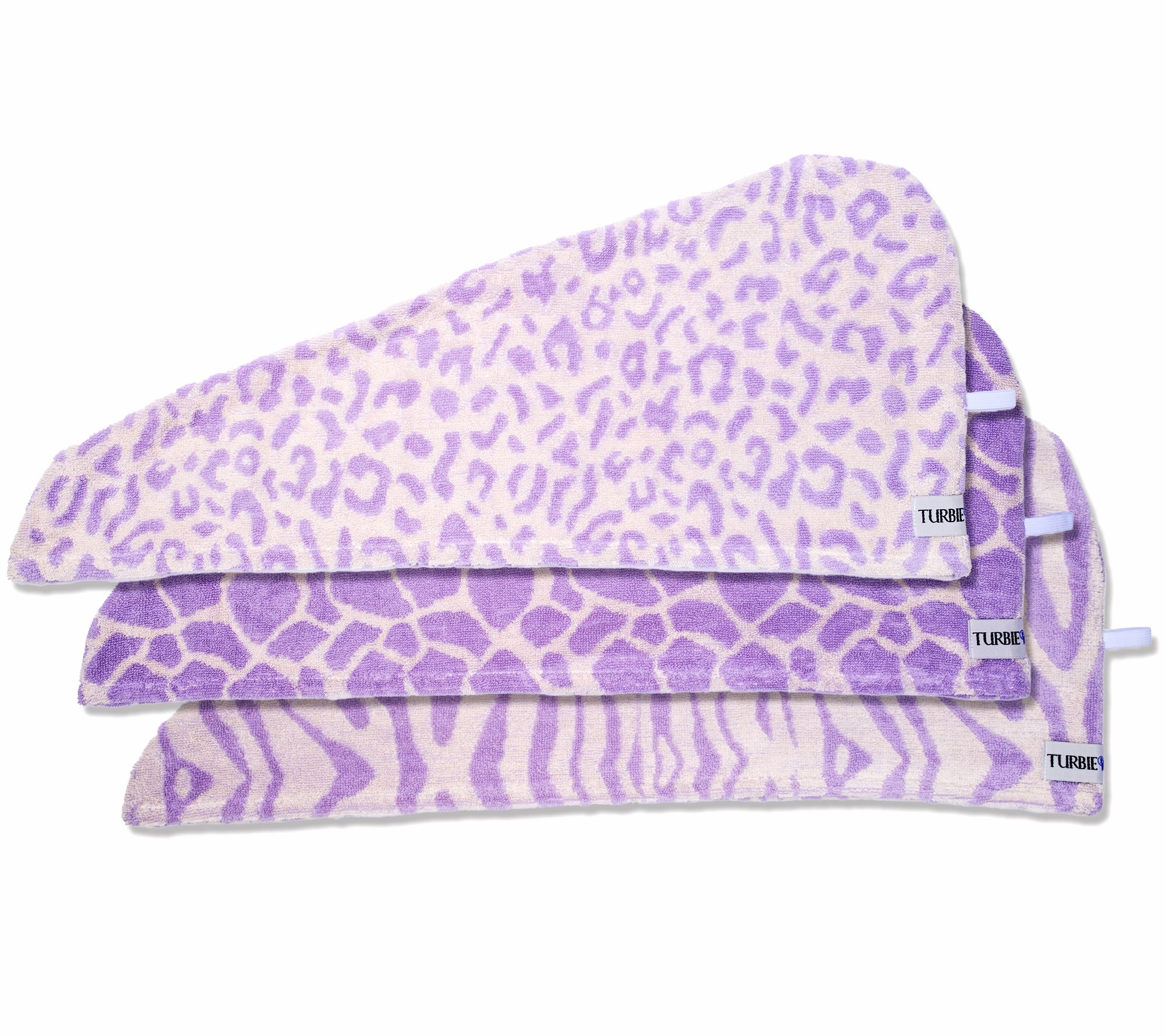 Turbie Twist Set of 3 100% Cotton Safari Print Hair Towels