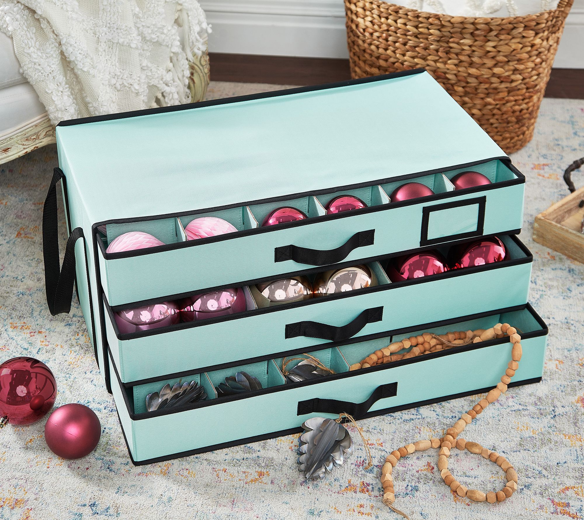 As Is Tidy & Co. 25 3- Drawer Ornament Storage Box 