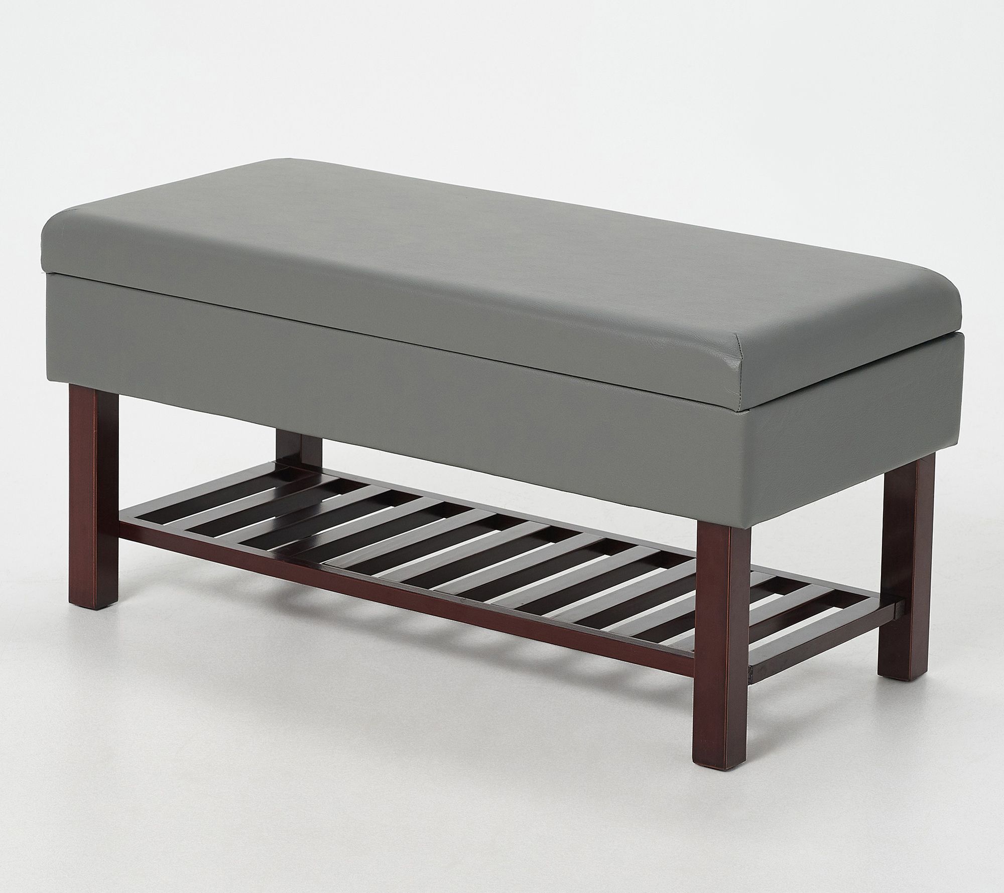 Faux Leather Storage Bench, Storage Leather Bench