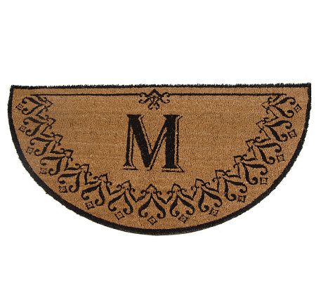 Handcrafted Monogrammed Initial 2'x4' Half-Moon Doormat - QVC.com