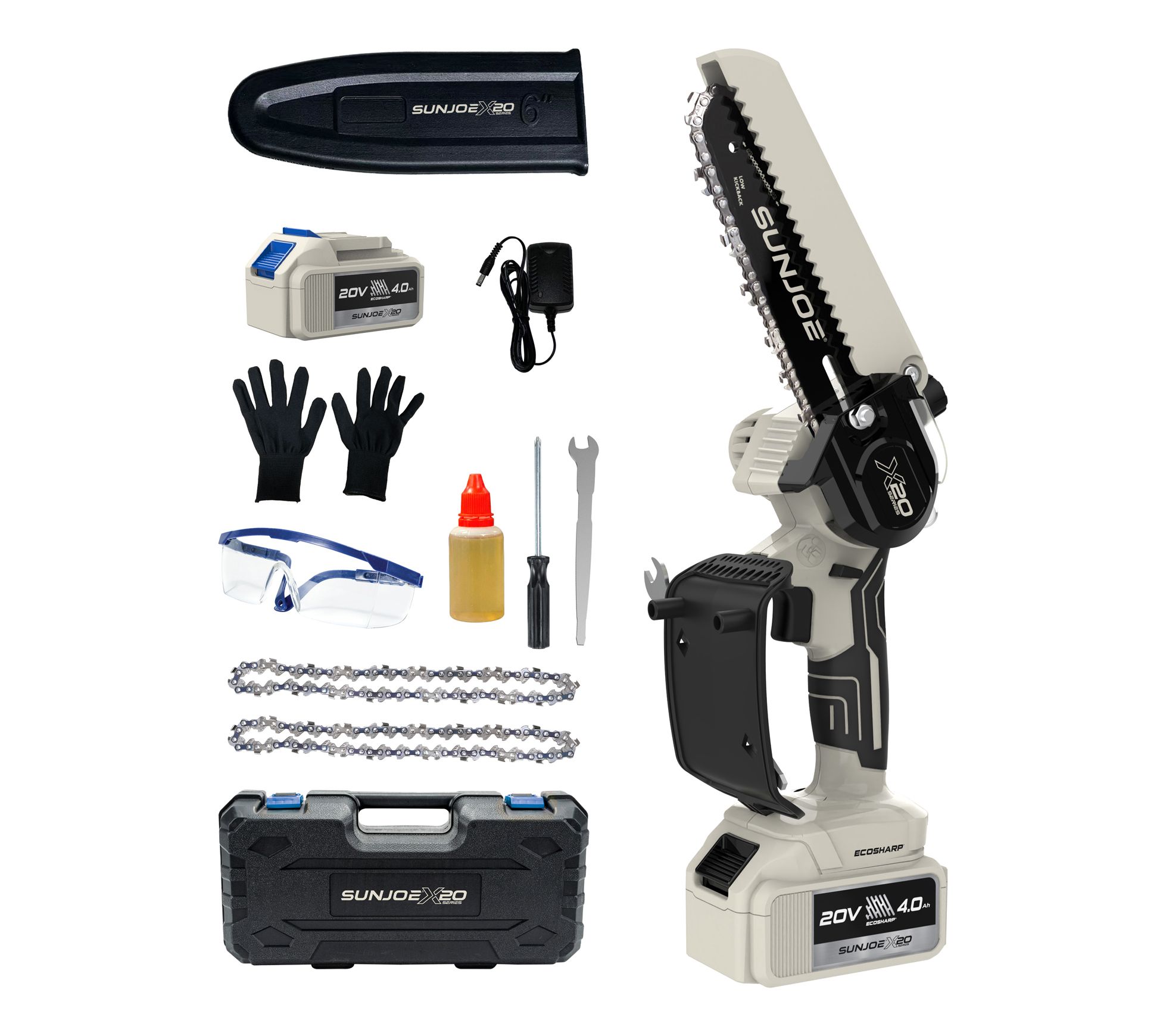  Sun Joe "Go" 20V Handheld 6" Pruning Chain Saw w/ Accessories