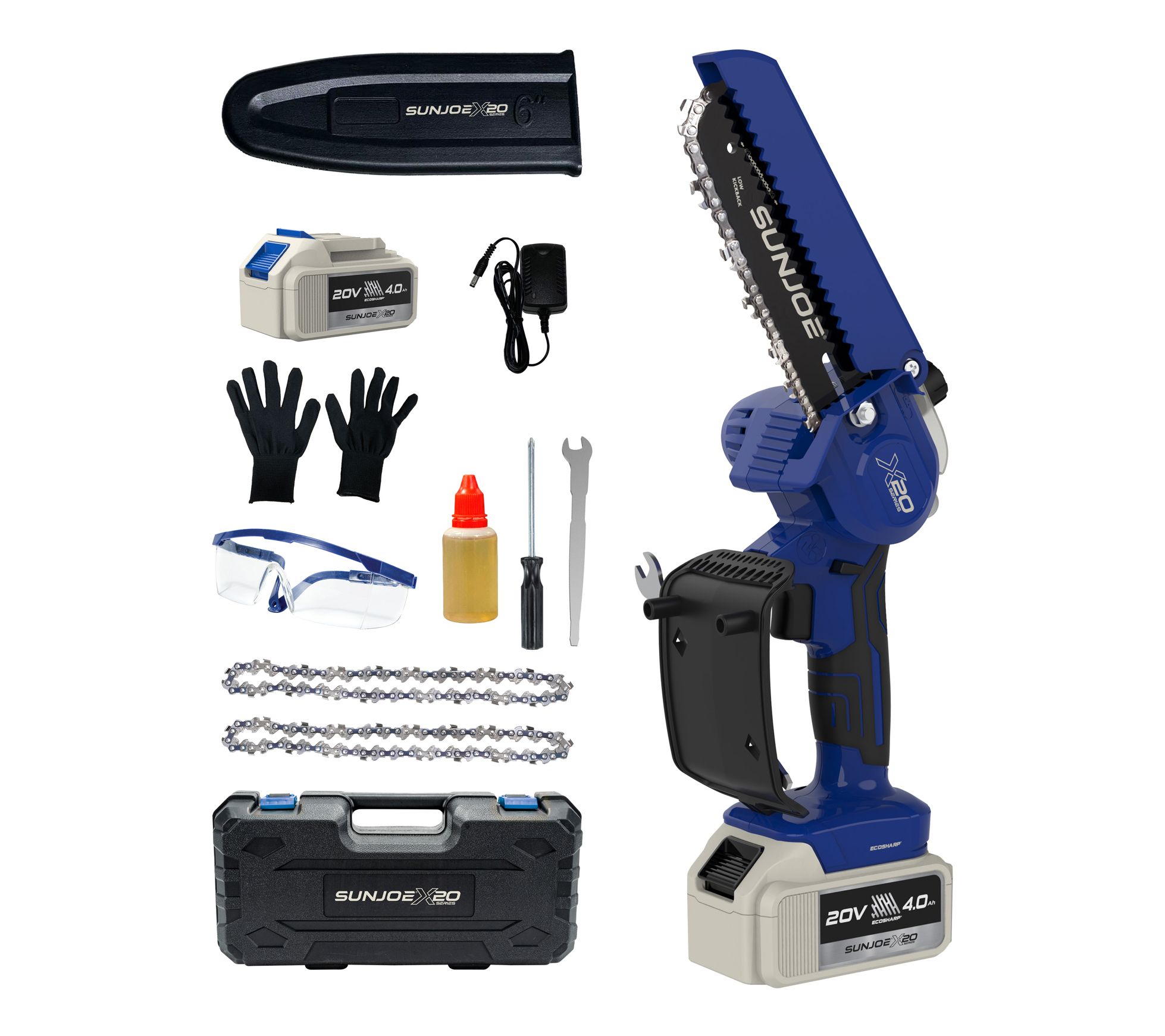 Sun Joe "Go" 20V Handheld 6" Pruning Chain Saw w/ Accessories