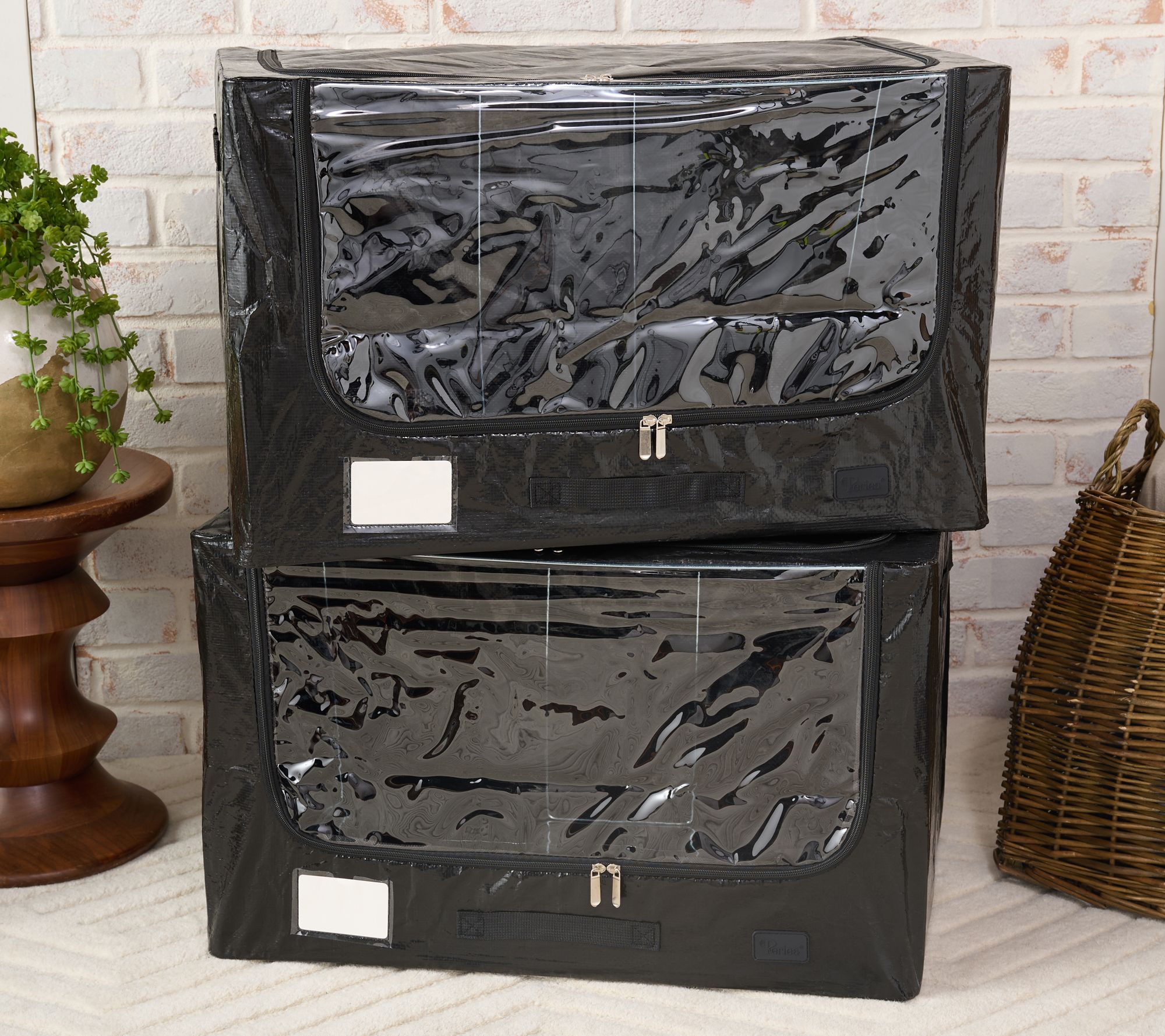 "As Is" Periea Set of 2 Jumbo Trap Storage Boxes