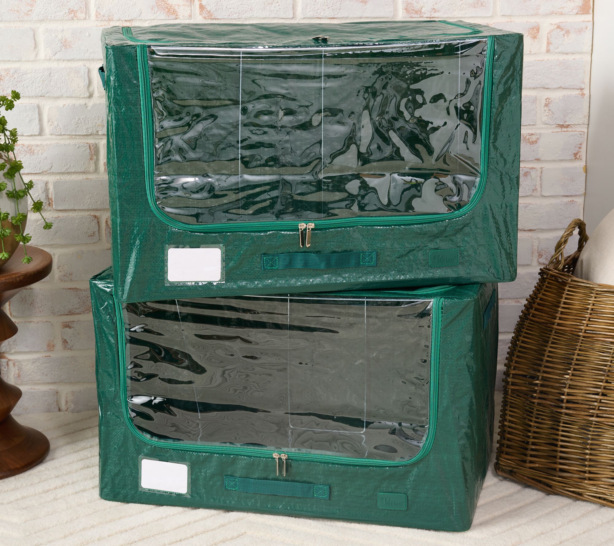"As Is" Periea Set of 2 Jumbo Trap Storage Boxes