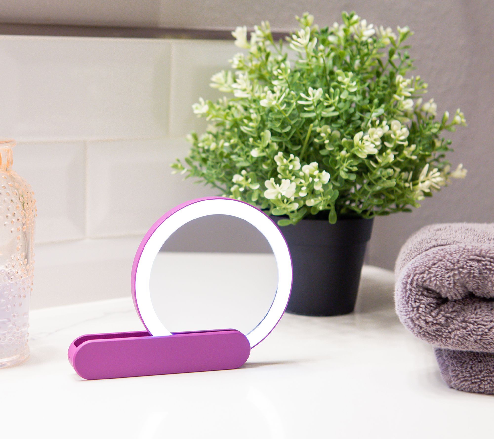 "As Is" Blushly LED Lighted Flip Out Compact Mirror