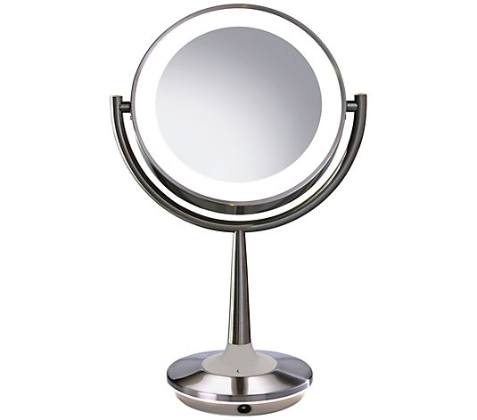 Brookstone Dual Sided Cordless Magnification Make Up Mirror