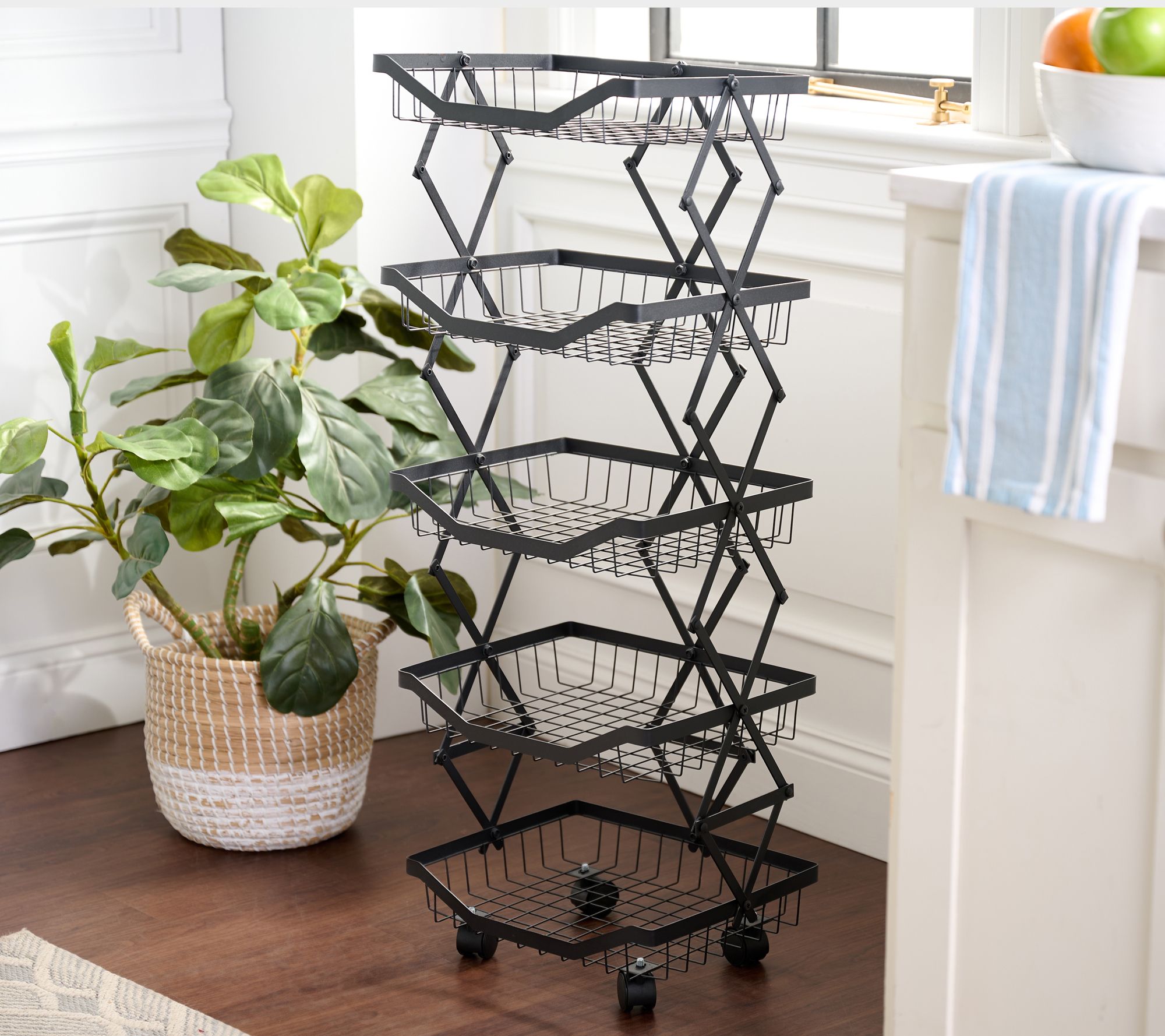 Home 365 5-Tier Collapsible All-Purpose Rack w/ Wheels 