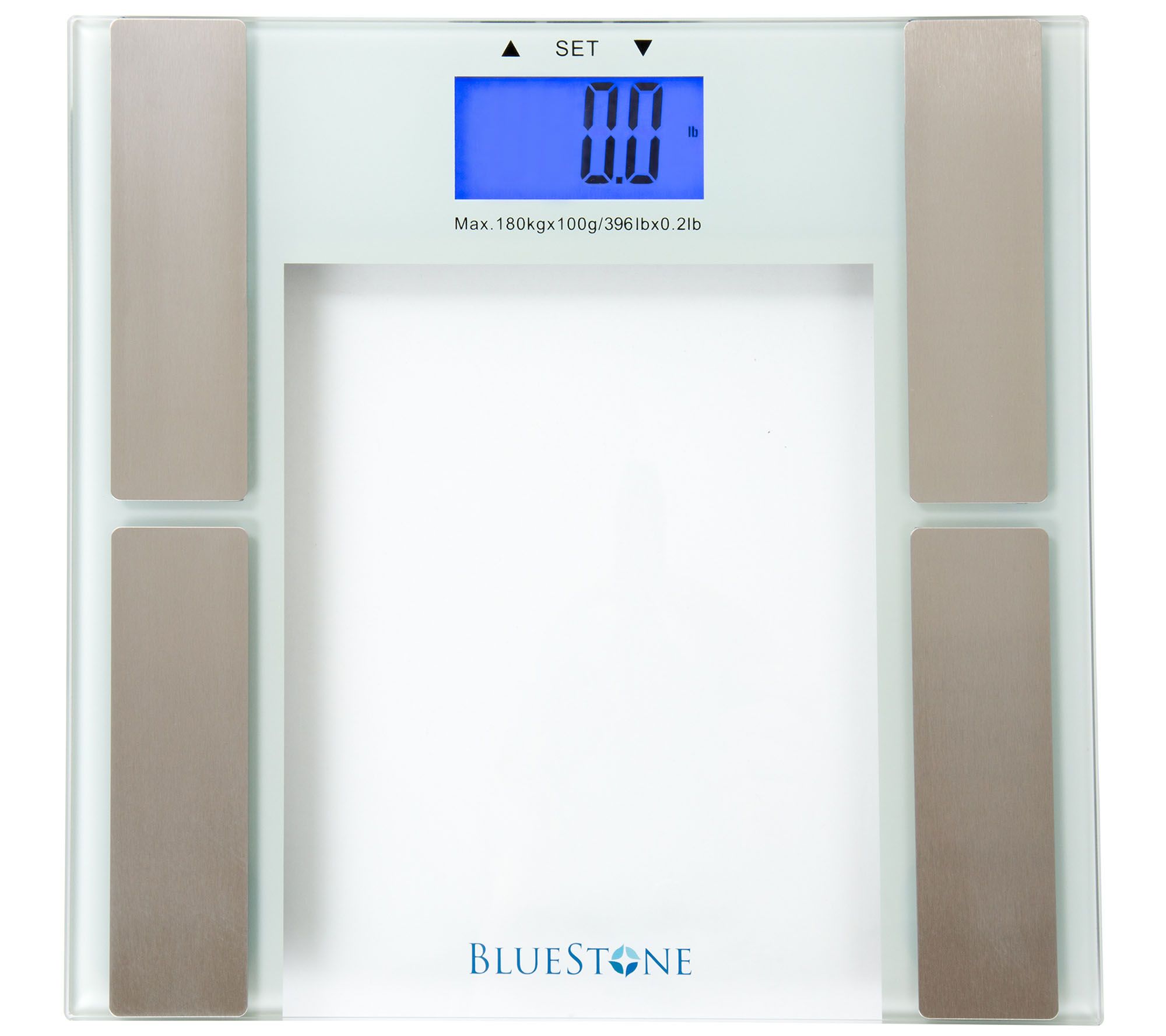 Bluestone Digital Body Fat Scale with TemperedGlass Platform - QVC.com